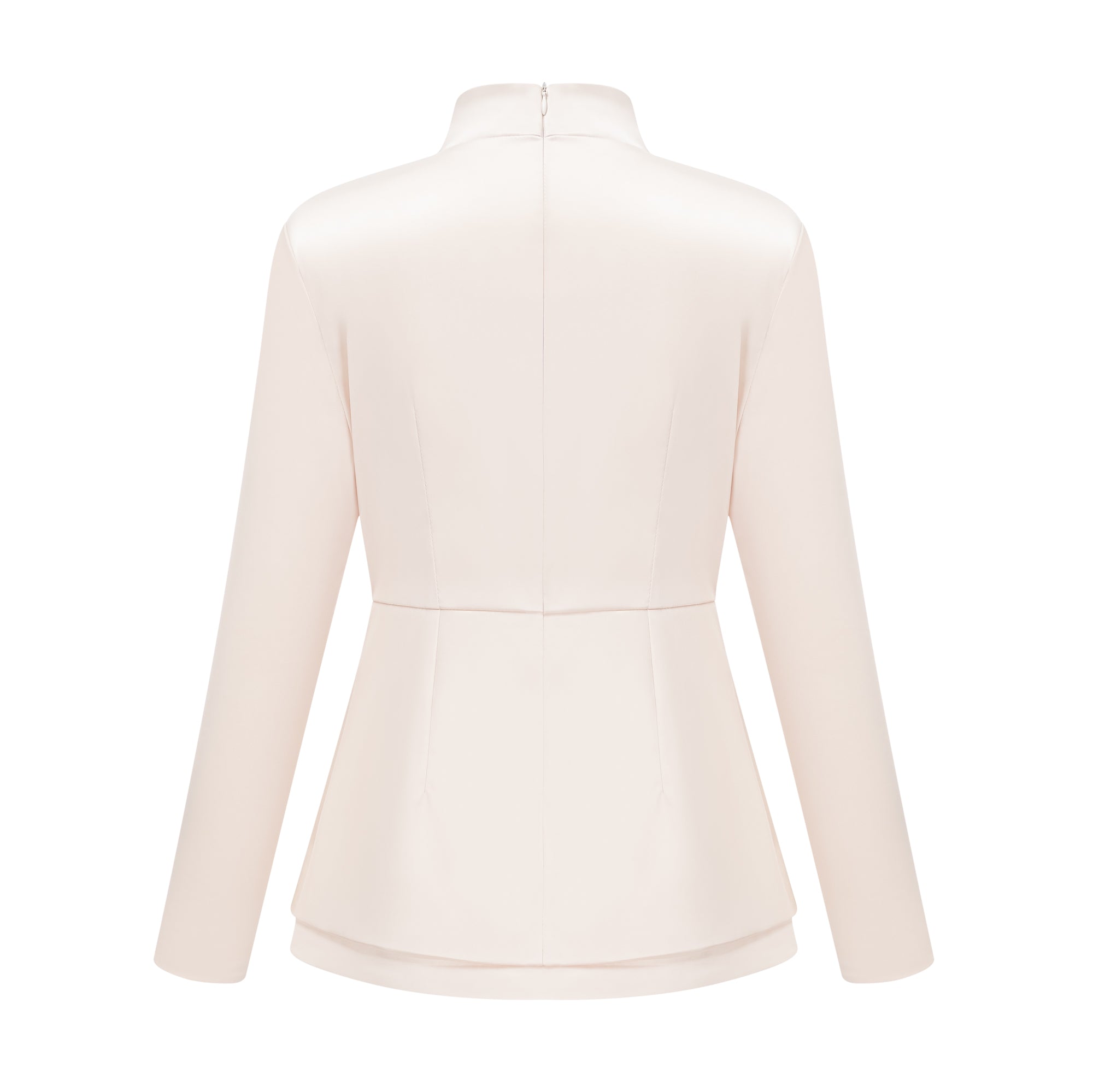 Roxanne Set aus Bluse mit Stehkragen in neutraler Farbe und Meerjungfrauenrock