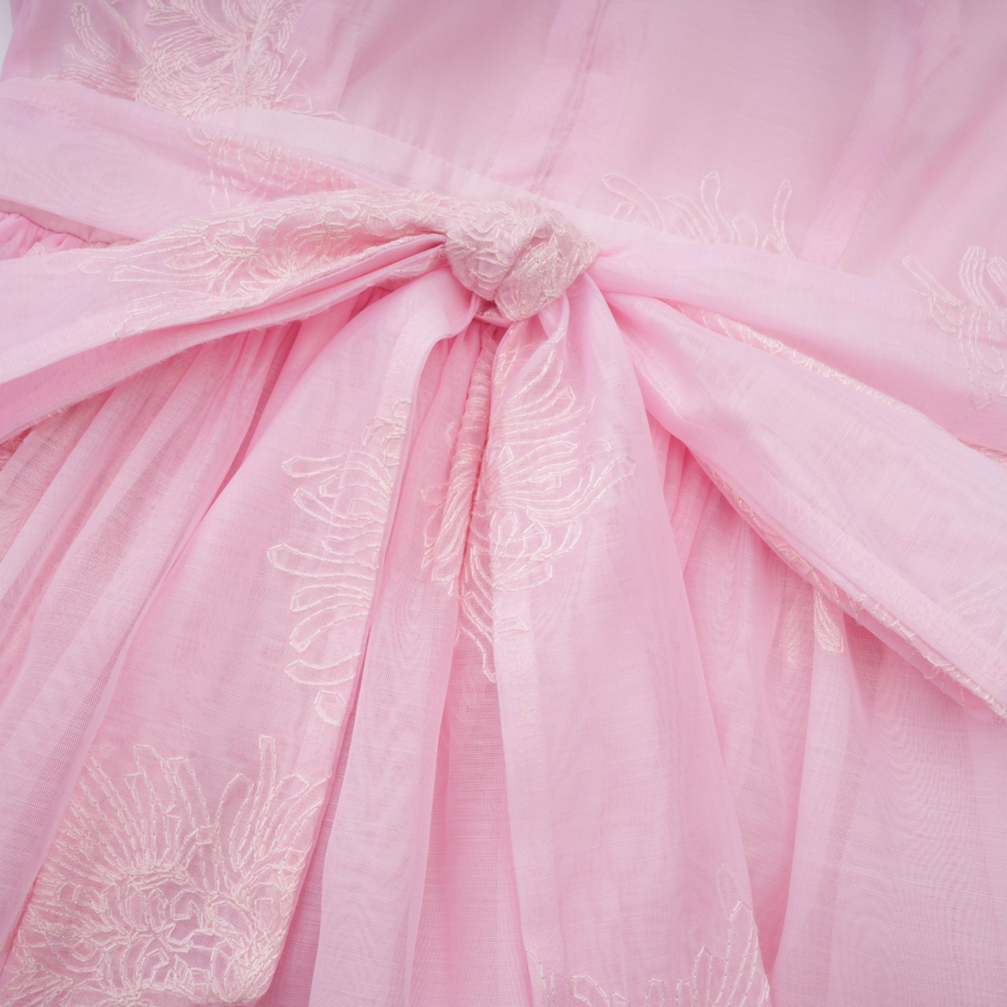 Florence pink floral-embroidered layered mini dress