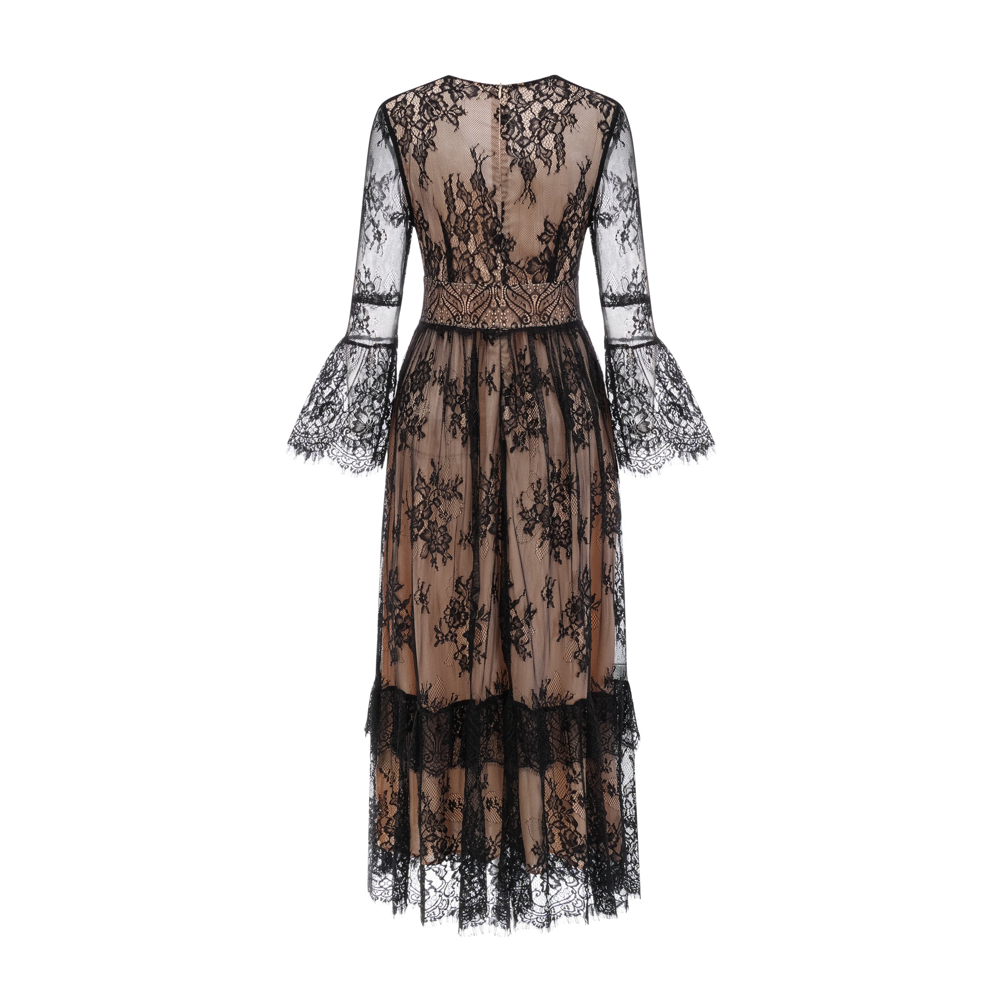 Louise V-neck lace midi dress