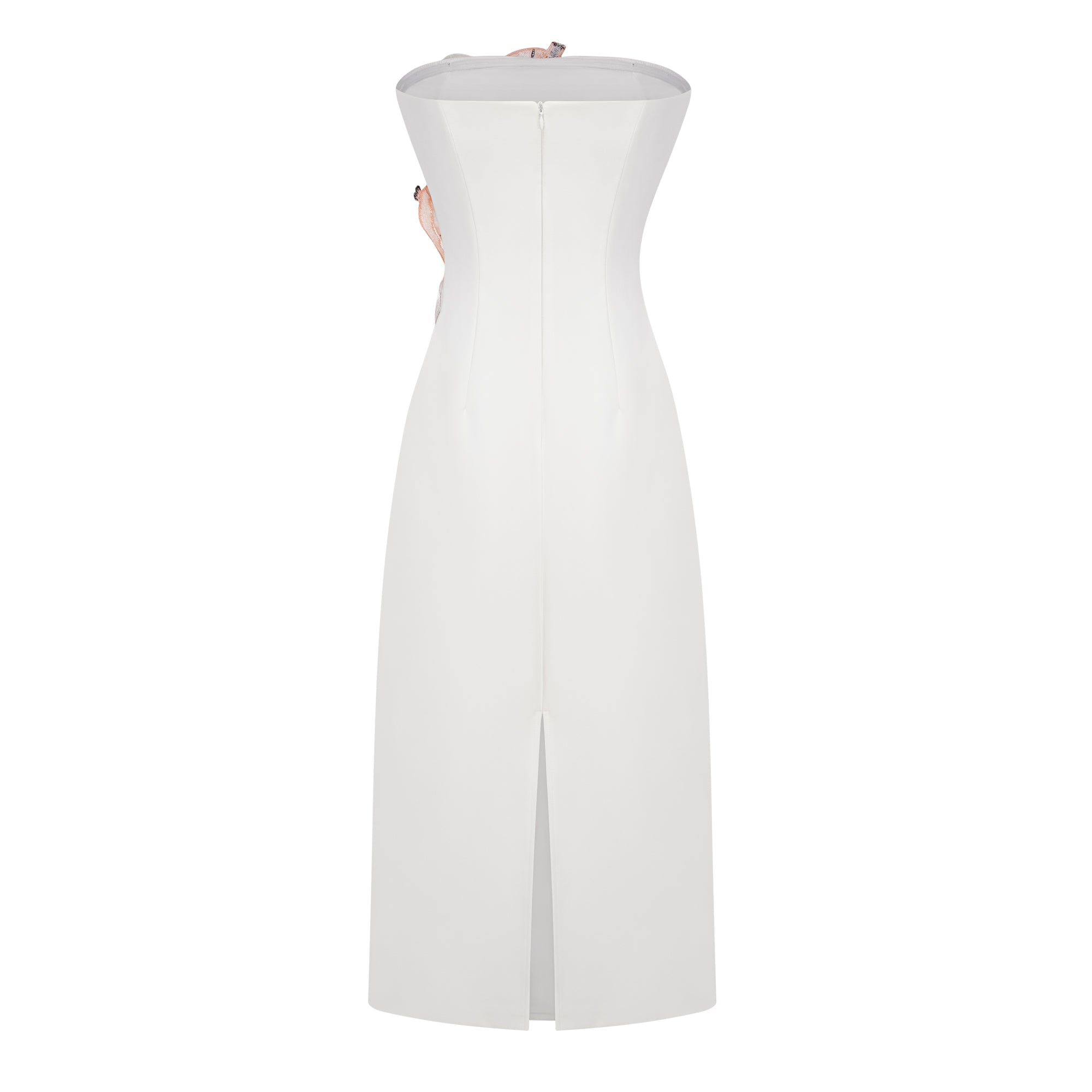 Automne Weißes Maxikleid mit Blumenstickerei