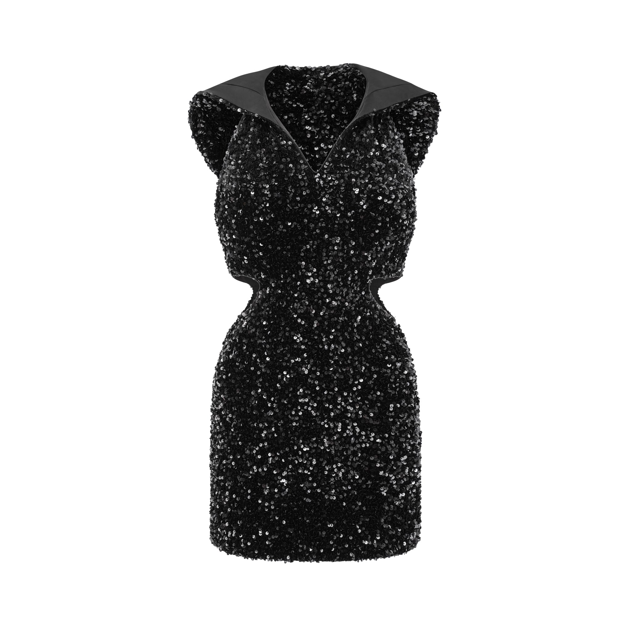 Kalena sequinned hooded mini dress