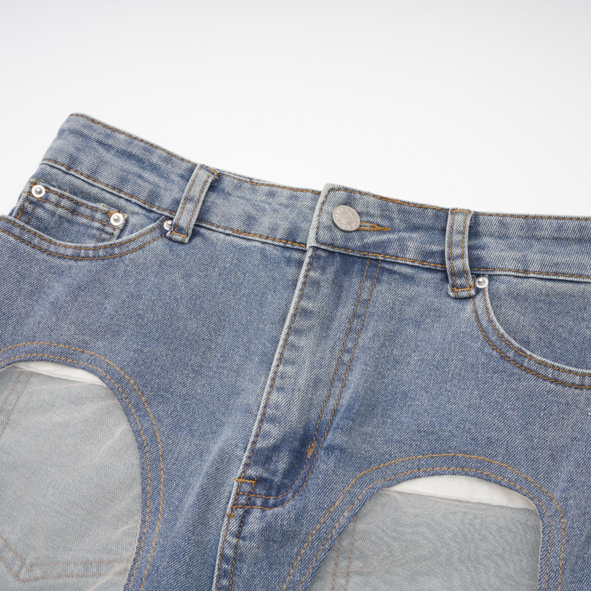 Jeans mit transparenten Einsätzen „Aélis“ 