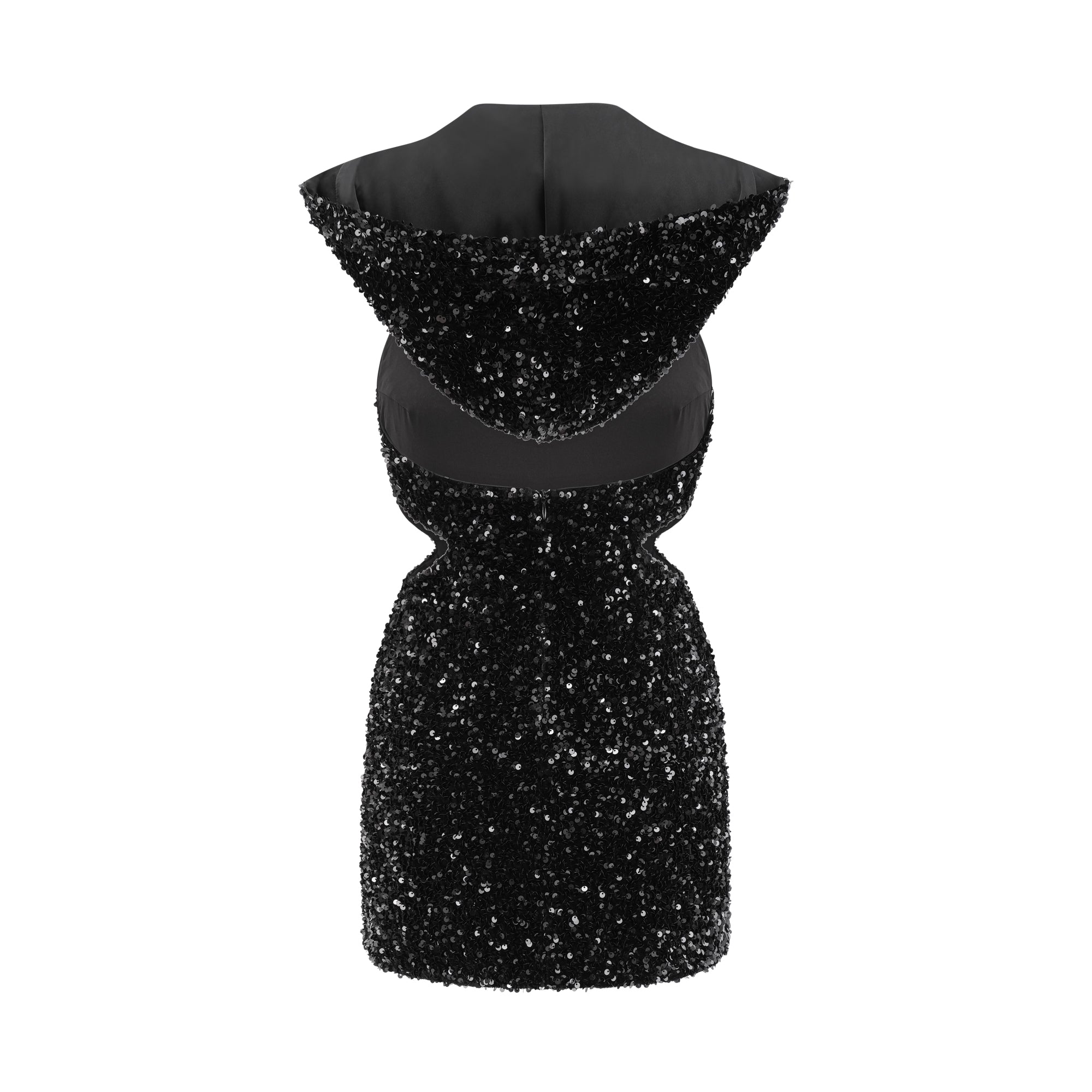 Kalena sequinned hooded mini dress