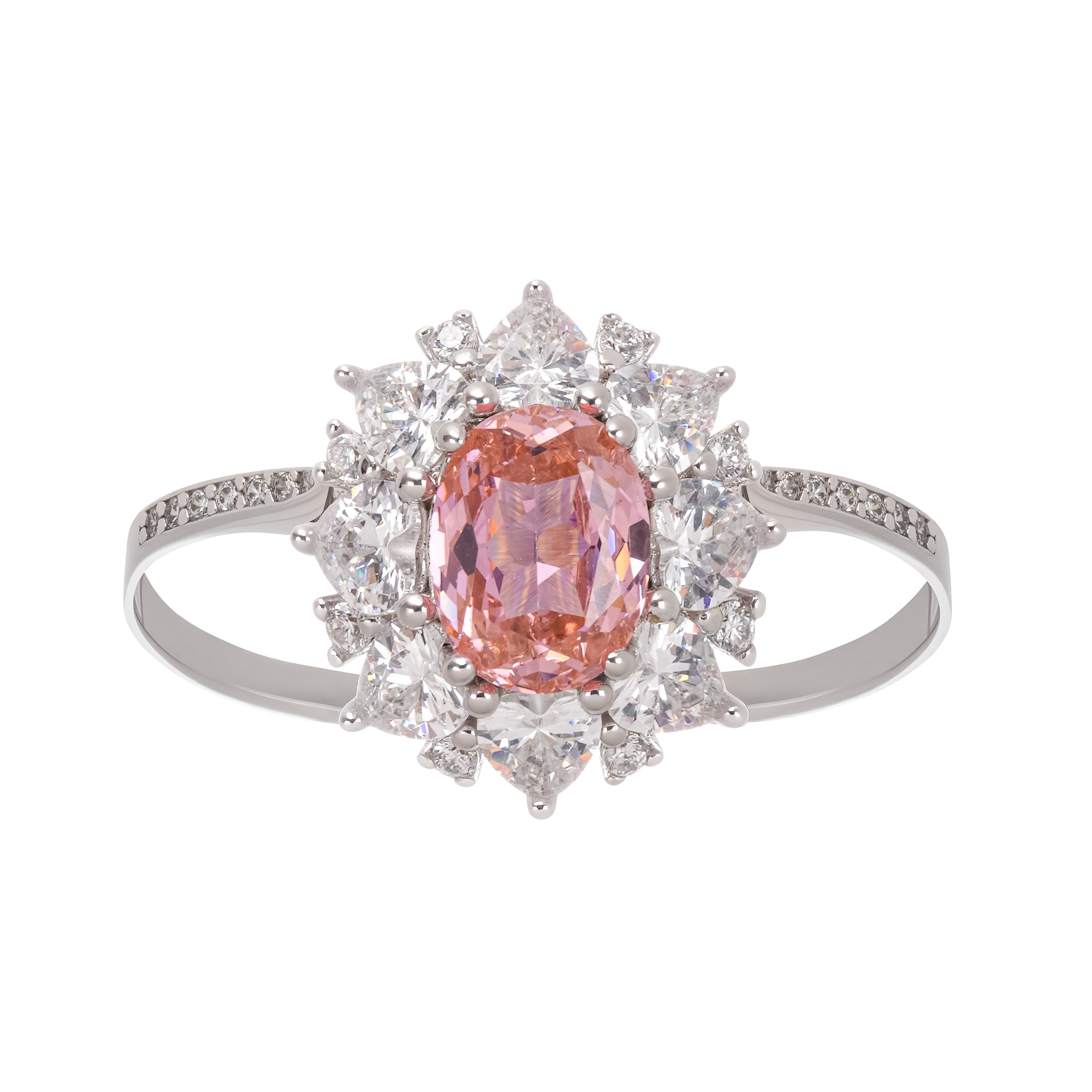 Joséphine Pink Pavé-Set Zirkon Edelstein Sterling Silber Ring
