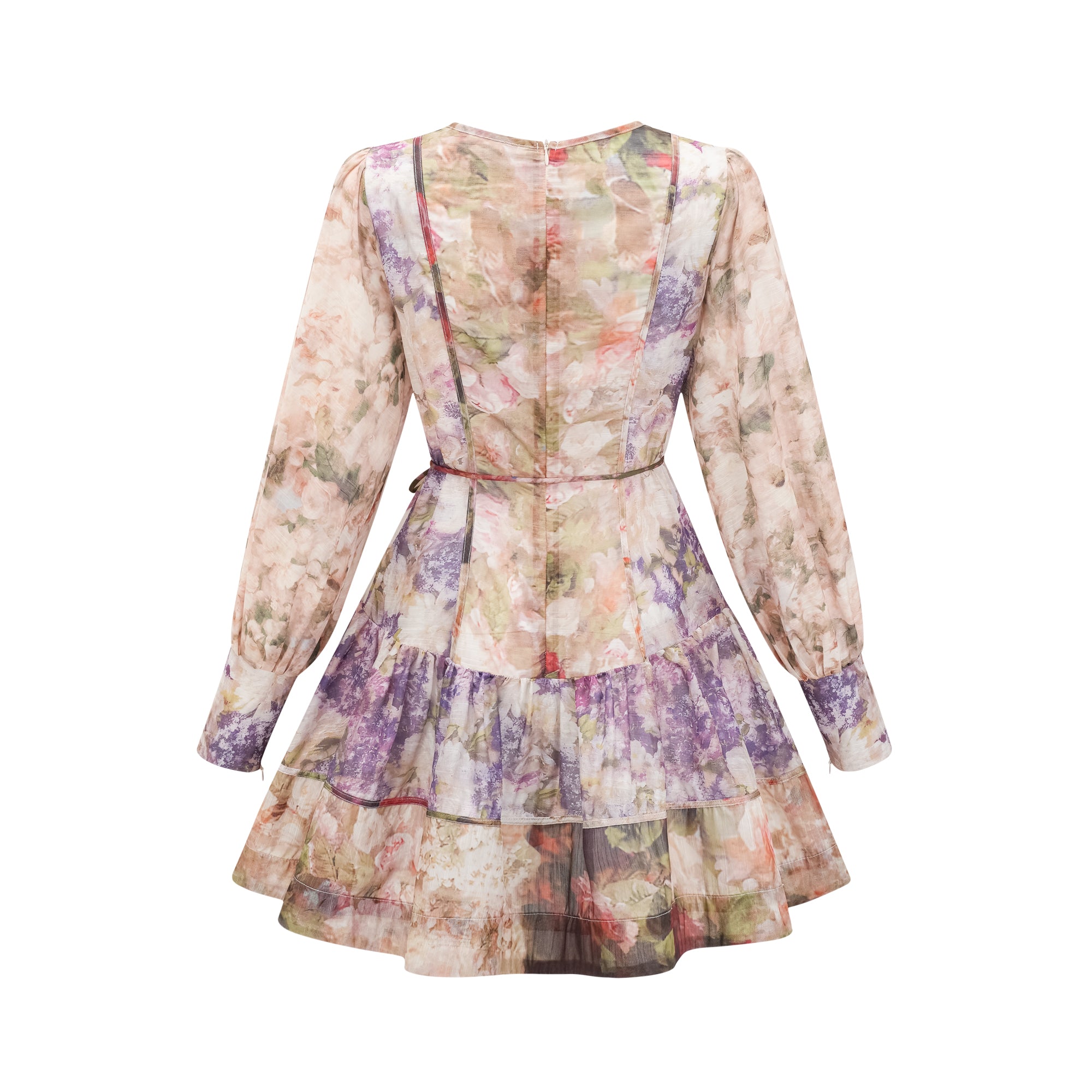 Lana floral-print puff sleeves mini dress