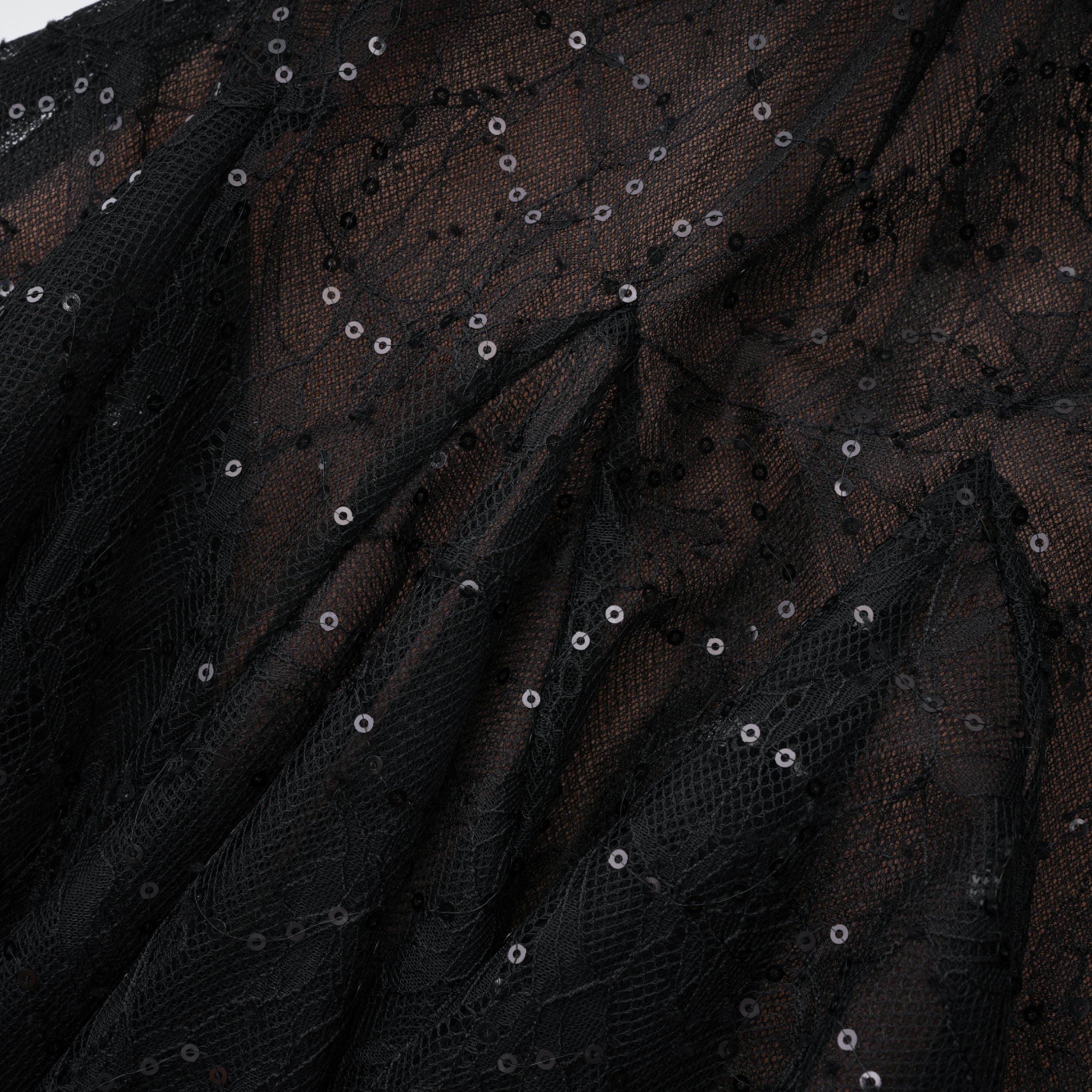 Mirabella Schwarzes Minikleid mit Pailletten und floraler Spitze