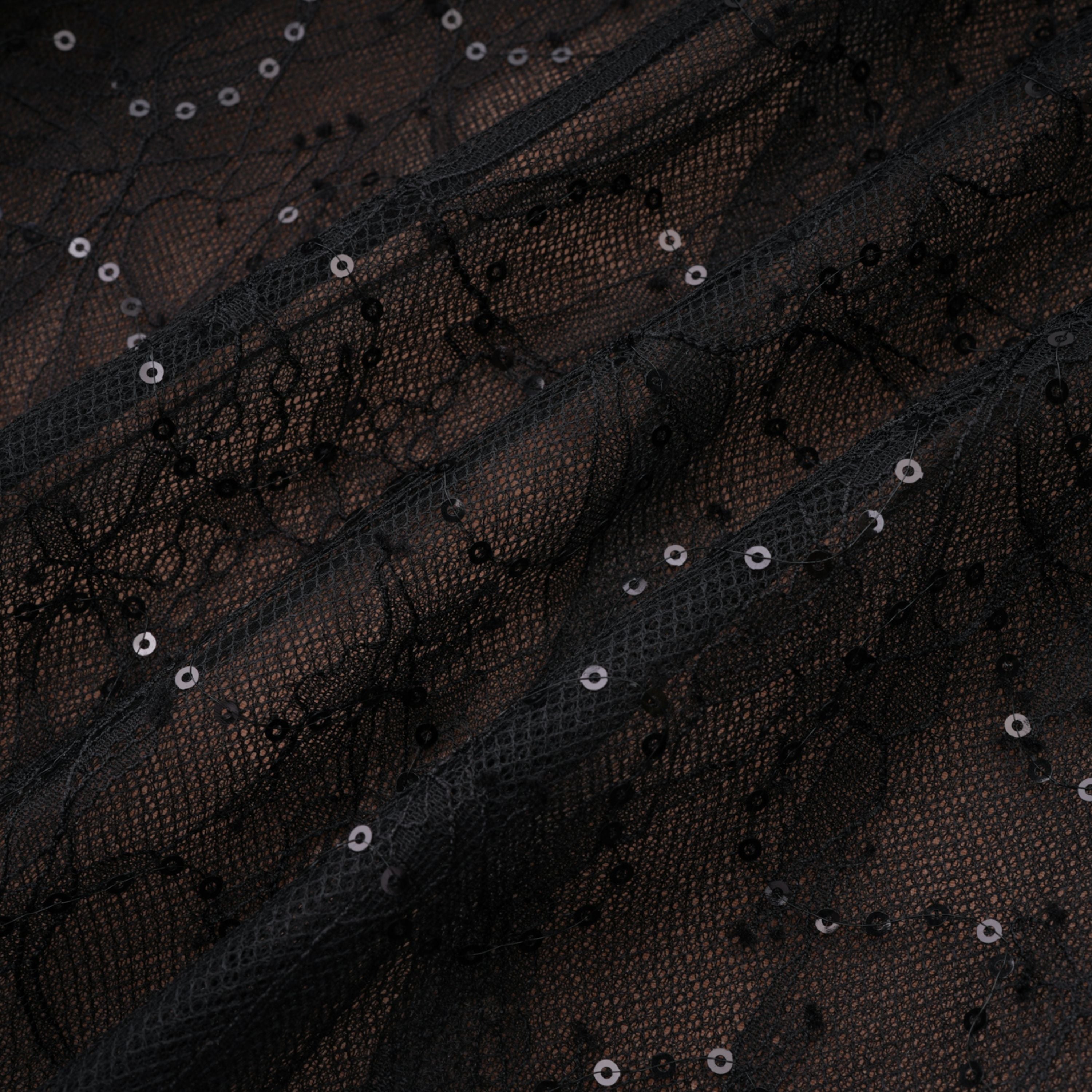 Mirabella Schwarzes Minikleid mit Pailletten und floraler Spitze