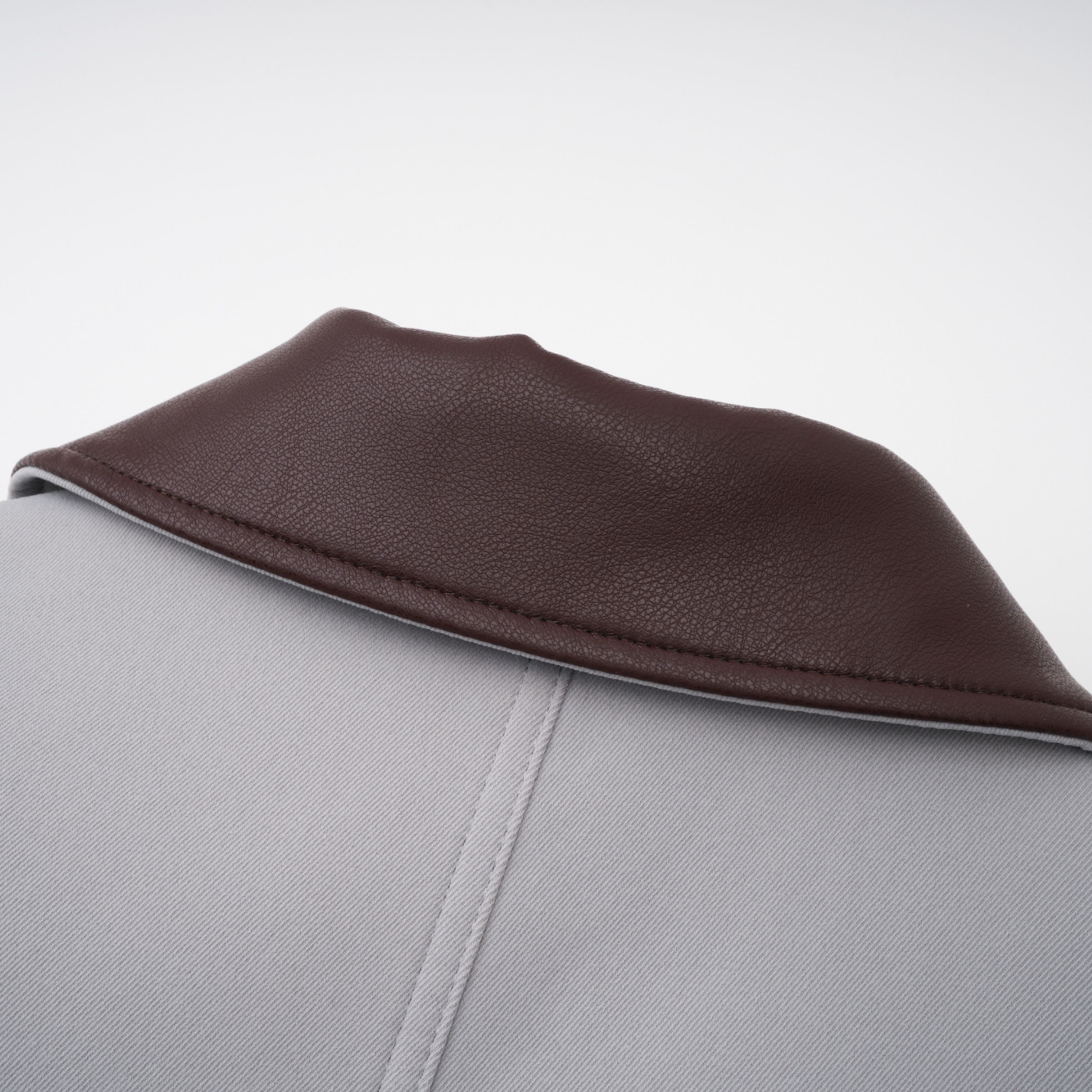 Vilma Graue Lederkragen-Jagdjacke