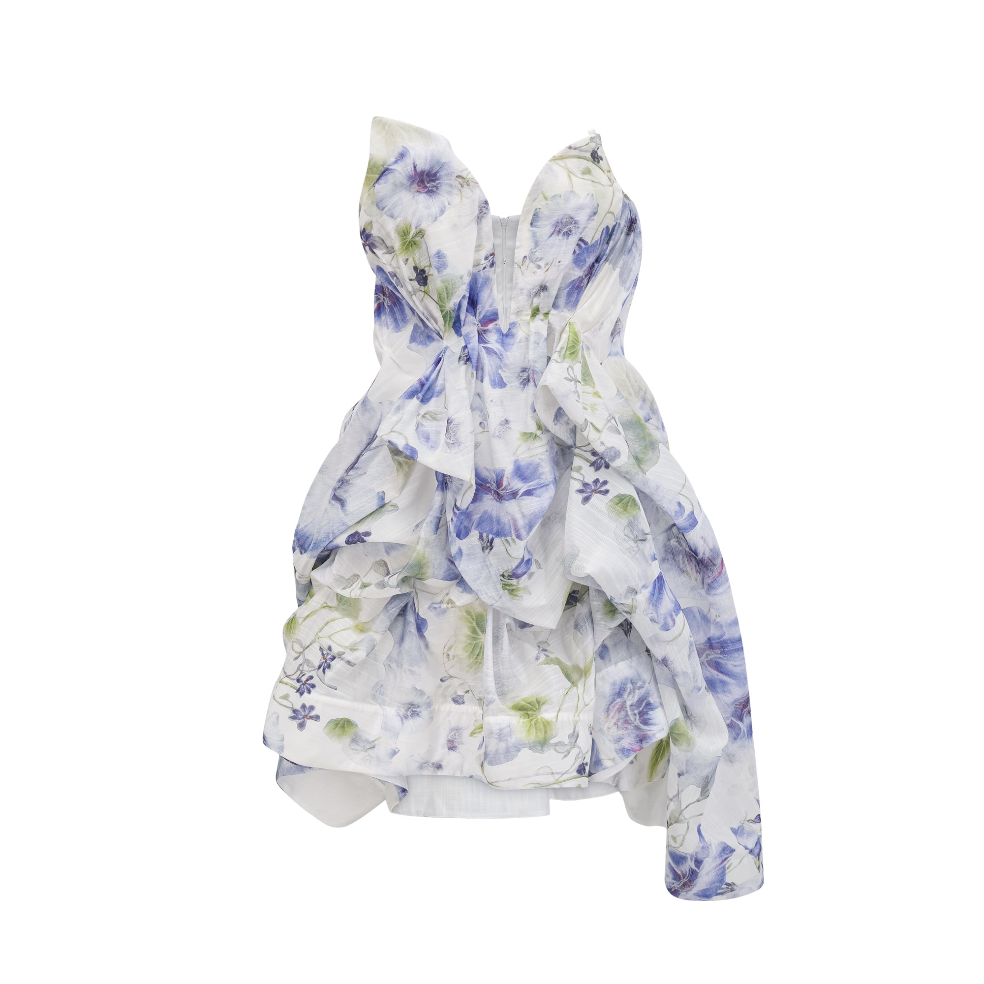 Elida floral-print draped mini dress