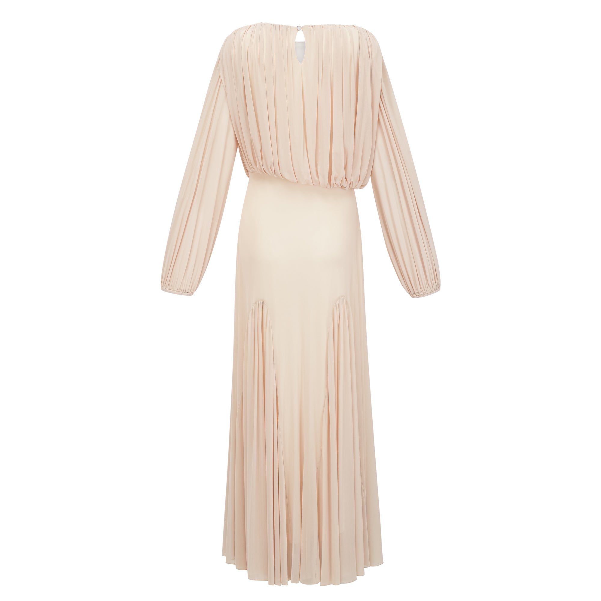 Annabelle Gelbes Maxikleid mit Laternenärmeln und Plissee