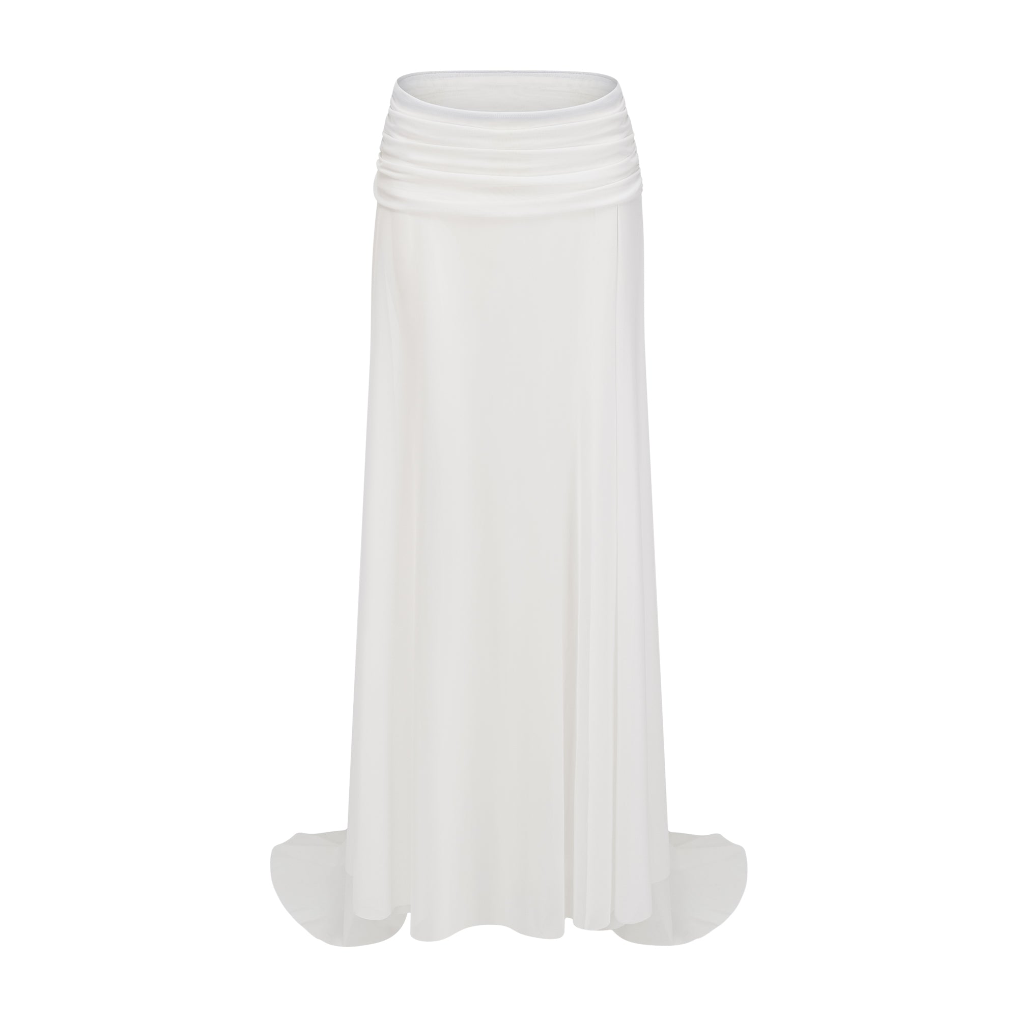 Giuseppina White High Neck Cut-Out Top & Skirt Set