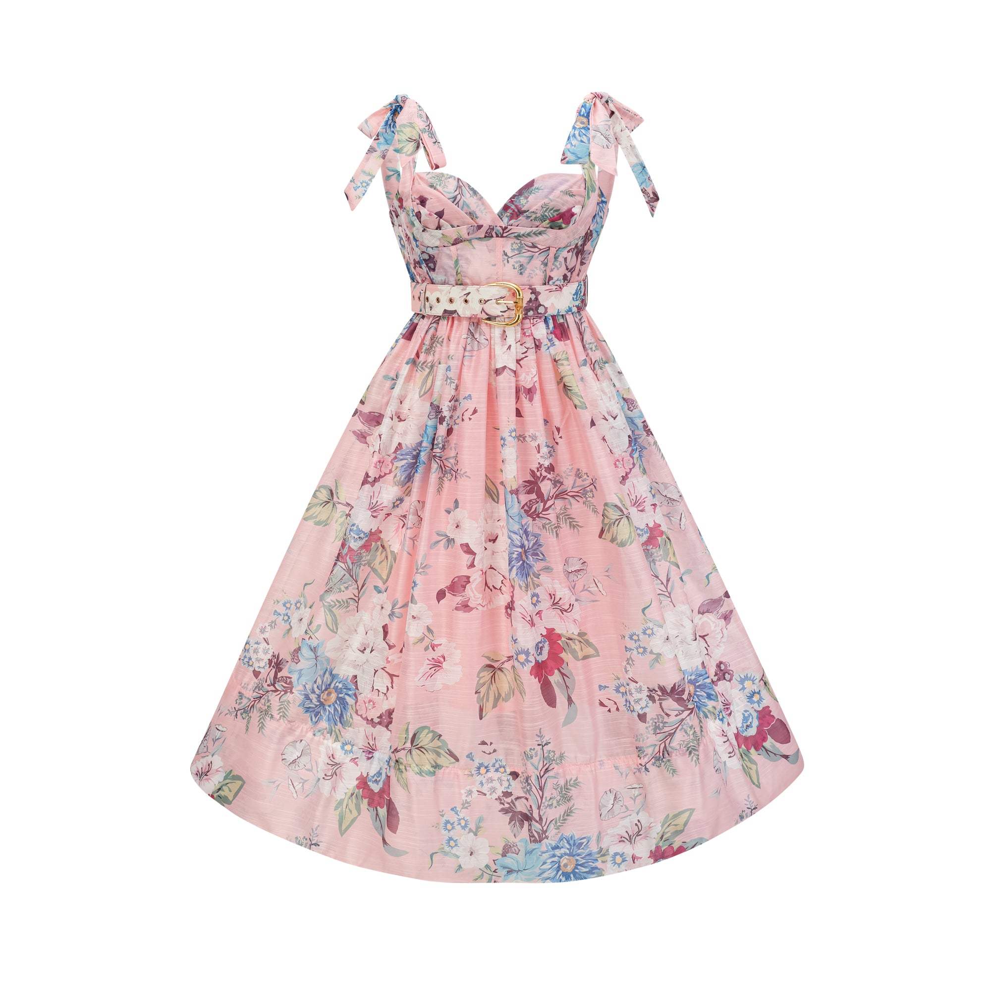 Enora floral-print belted midi dress