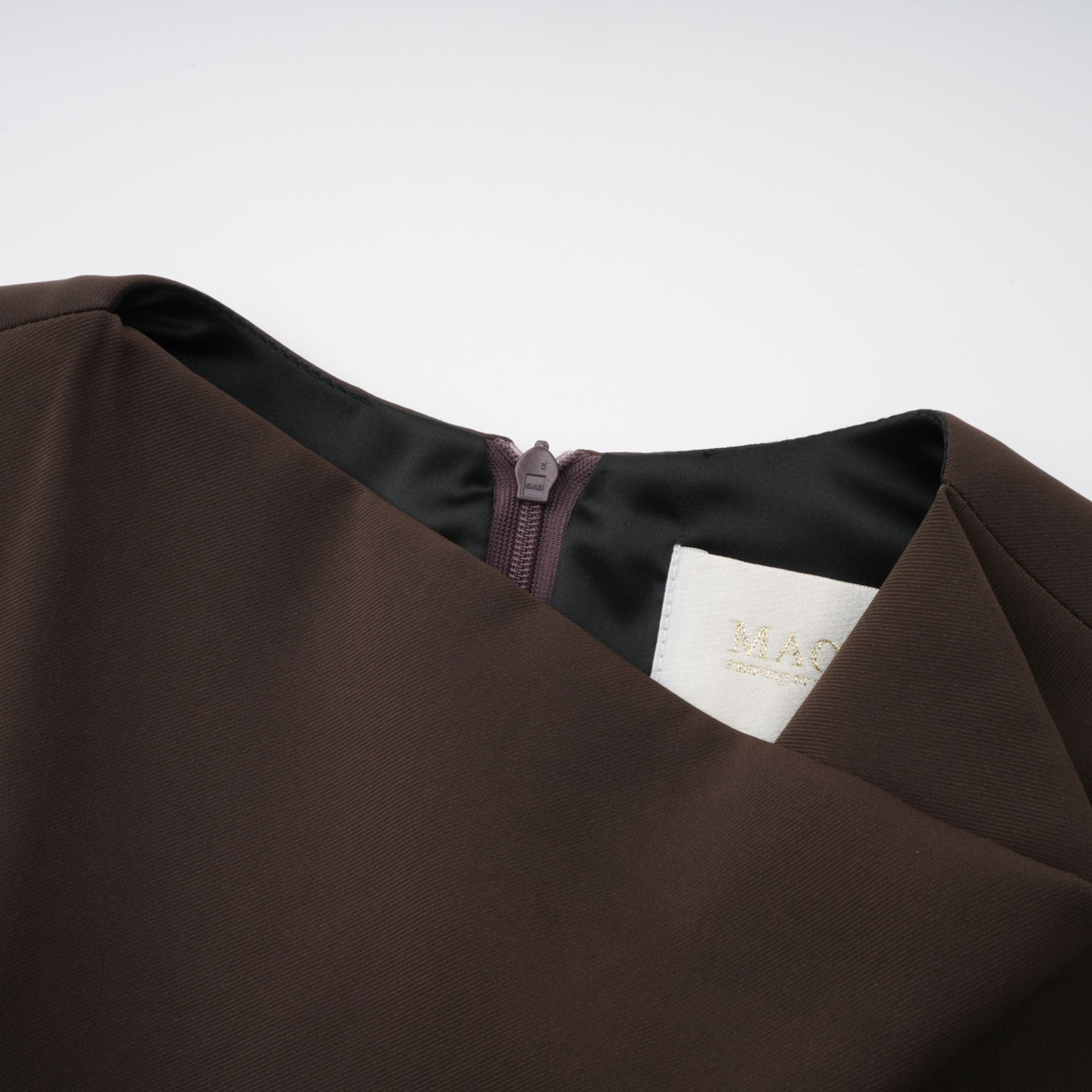 Célie Brown Contrast Color Bowknot Mini Dress