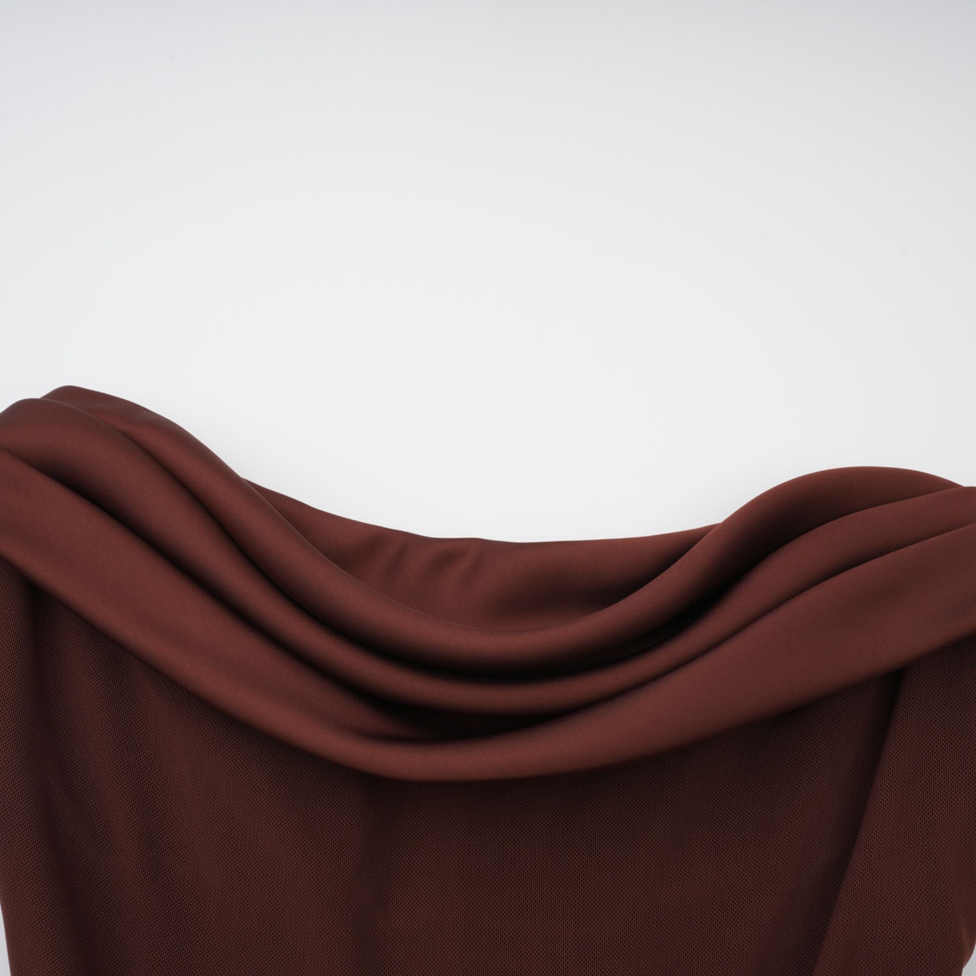 فستان فيديت بني مكشكش ماكسي (بدون قفازات)