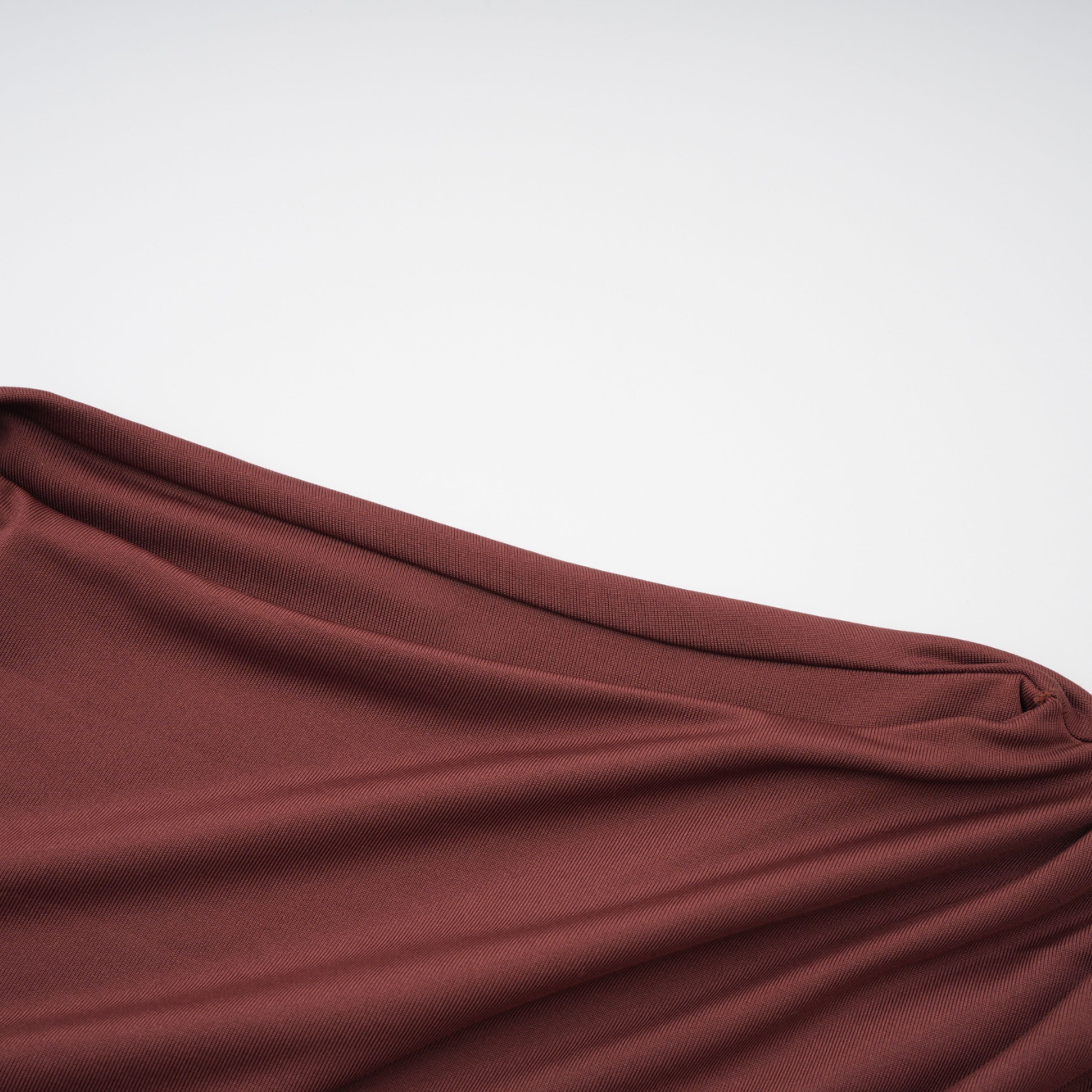 Seren Brown Maxikleid mit gerafftem Tüll-Einsatz