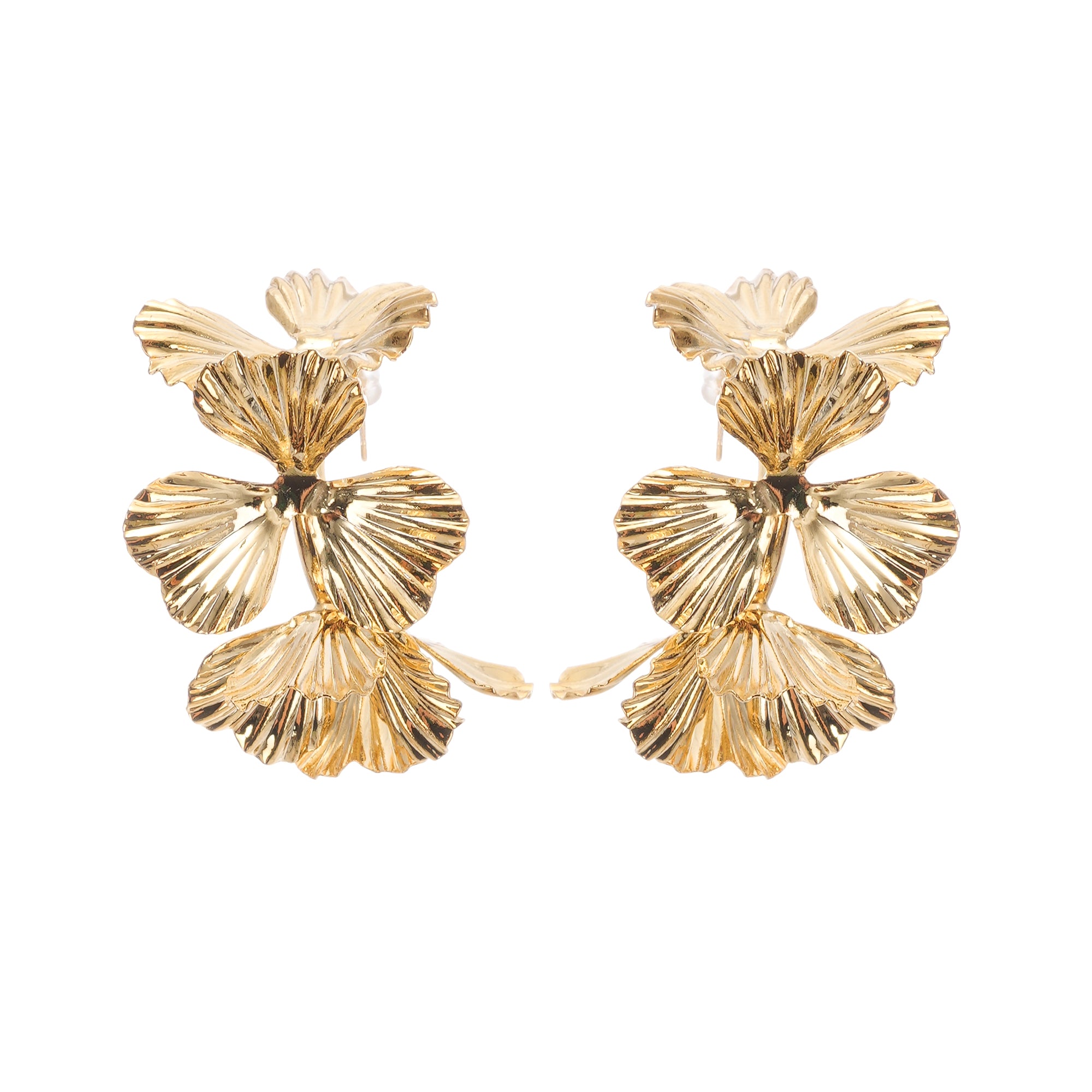 Lola faux-flower gold earrings
