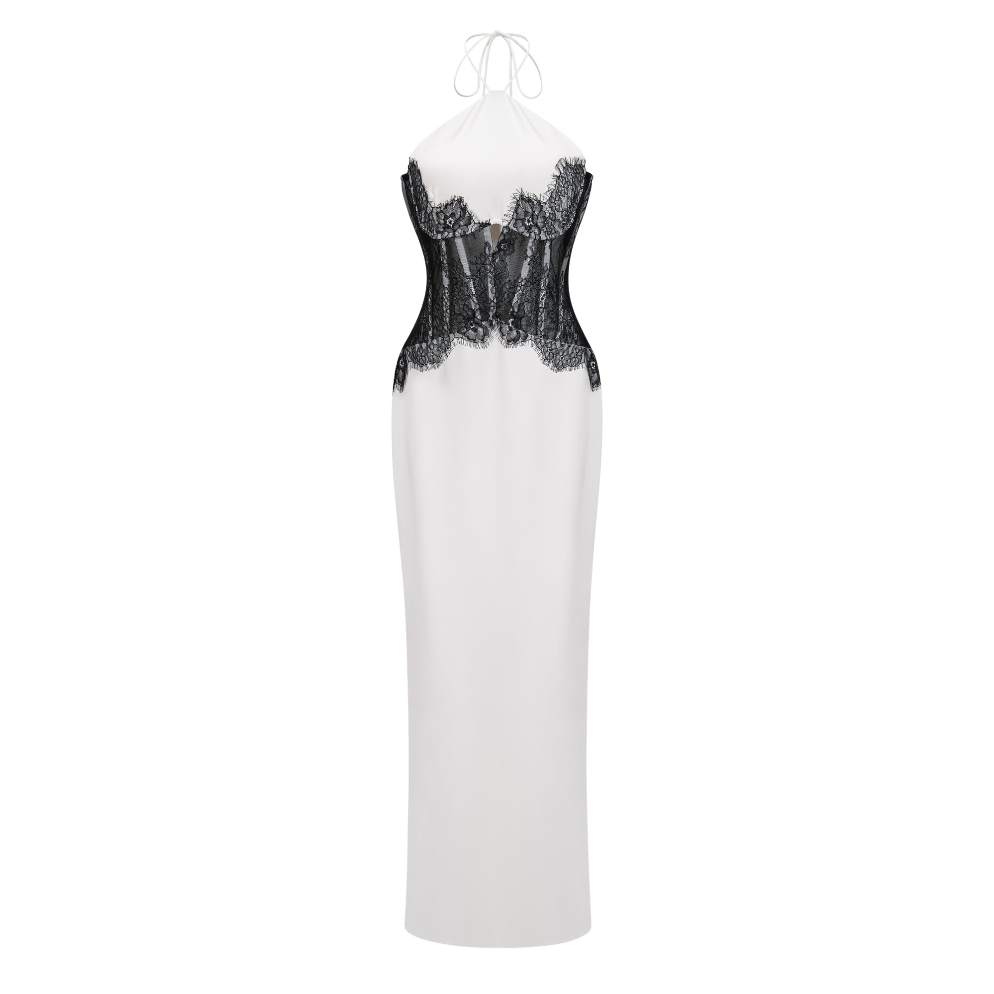 Mirabeau White Cut-out Lace Maxi Dress
