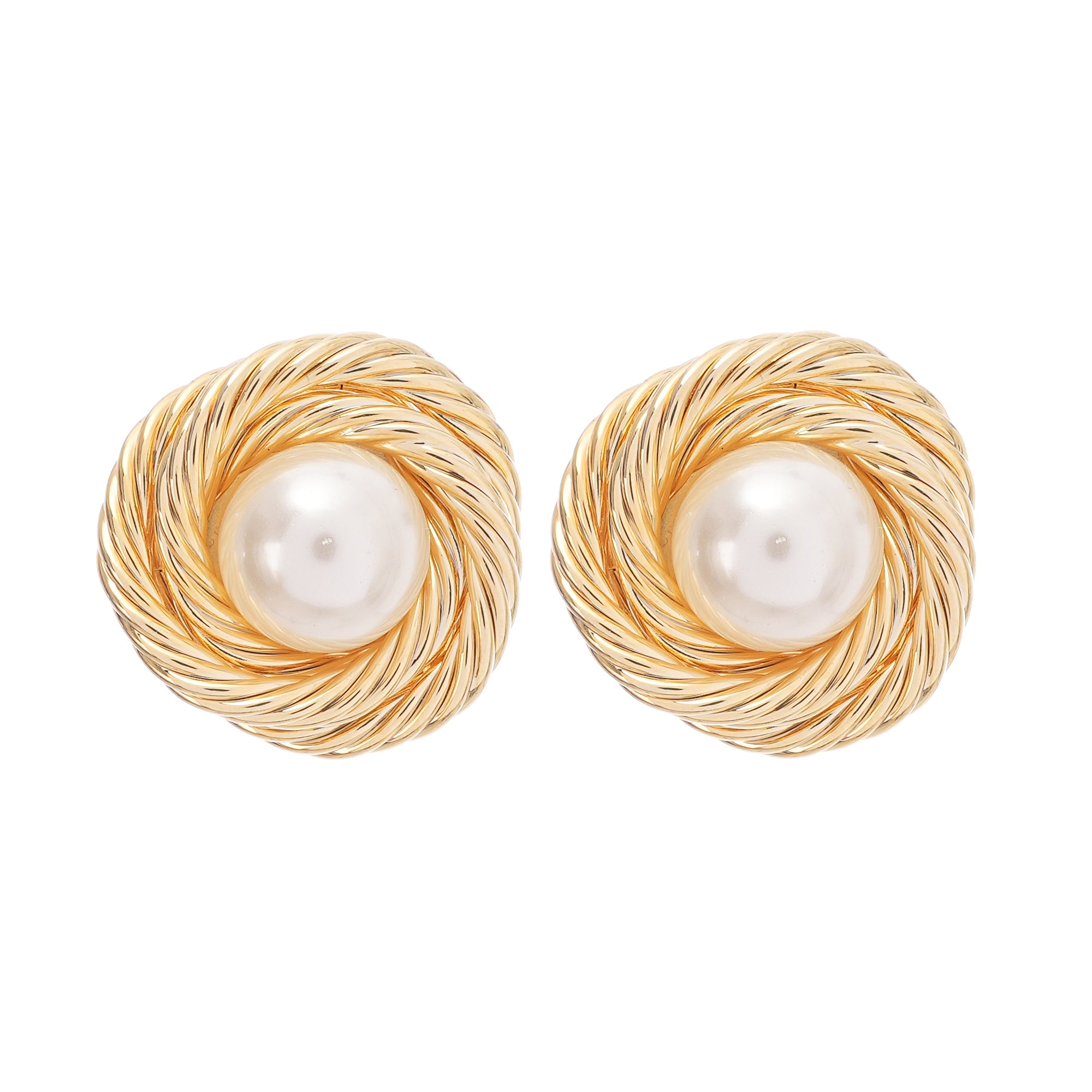 Chloe faux-pearl gold-plated earrings