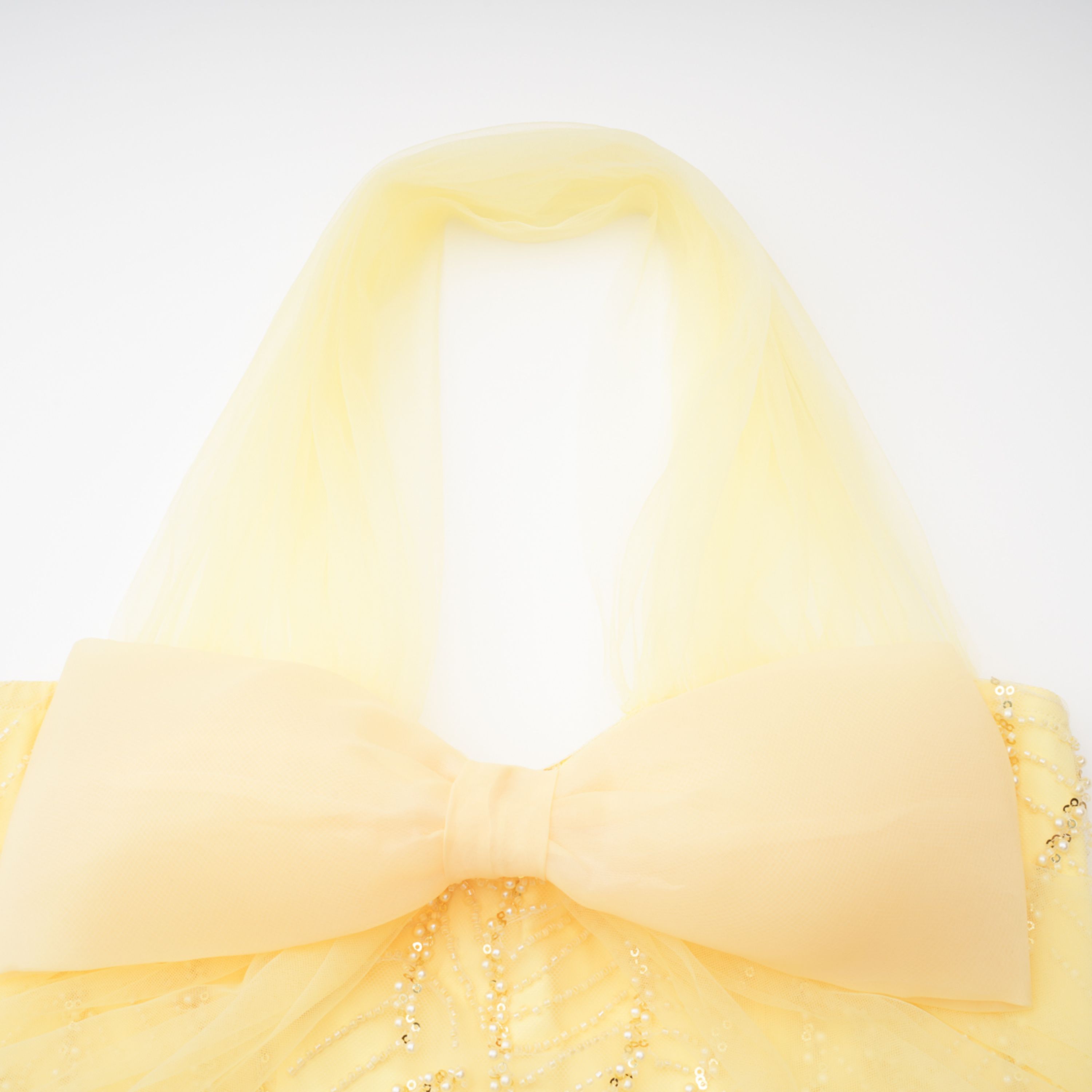 Antonia Gelbes Maxikleid mit Neckholder und Schleife