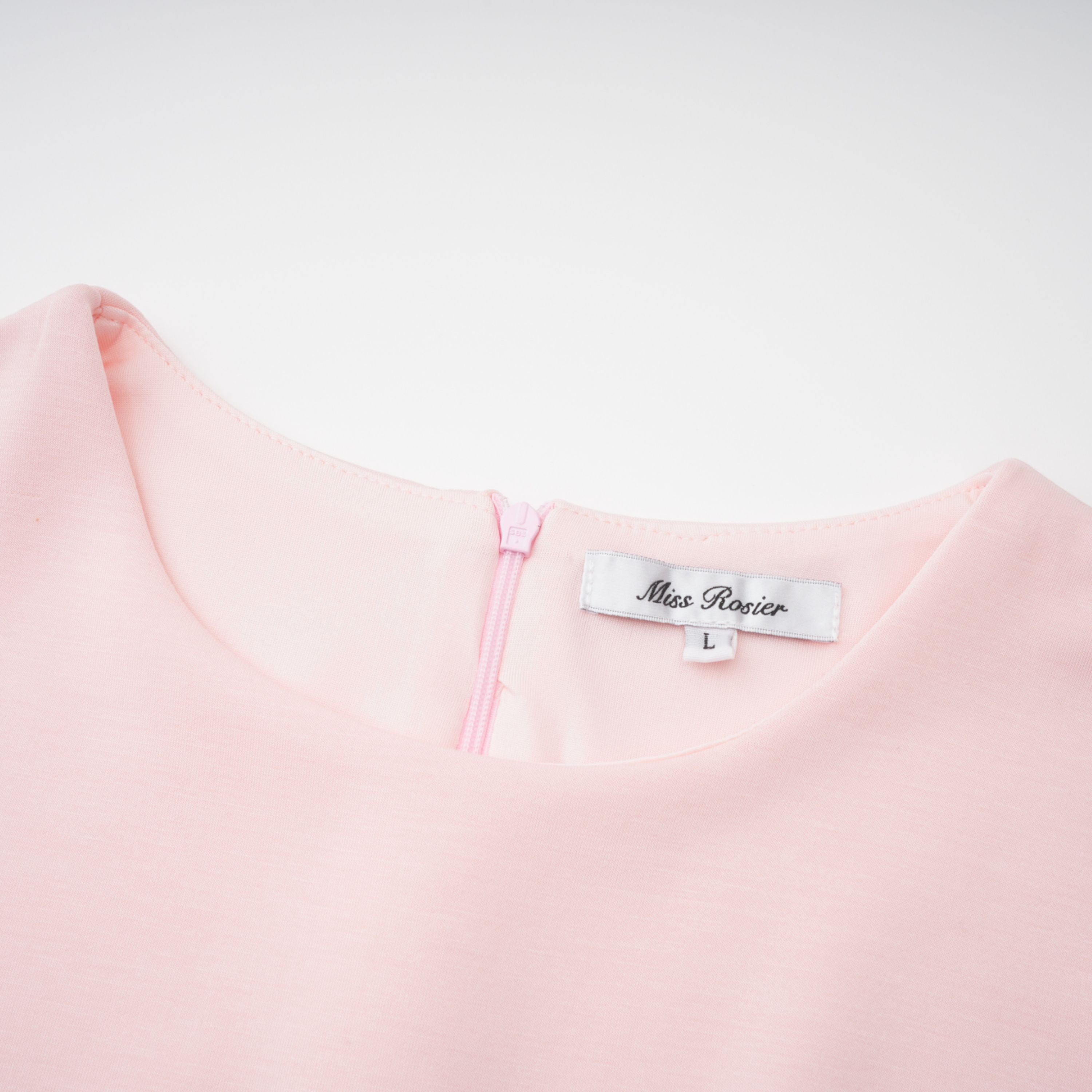 Piroska Pink Sleeveless Pearl Trim Mini Dress