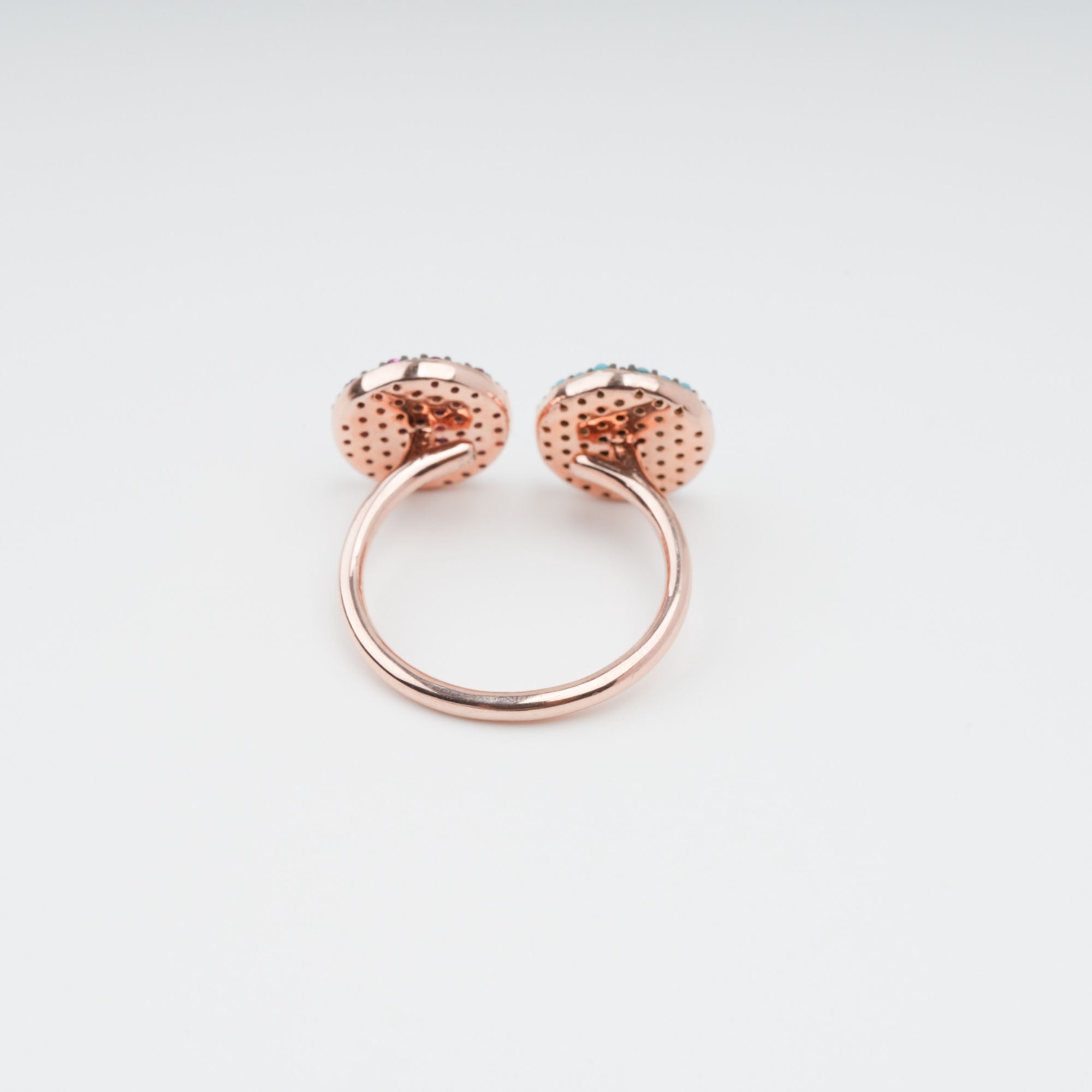 Adélaïd Two Tone Pavé-Set Adjustable Gemstone Ring