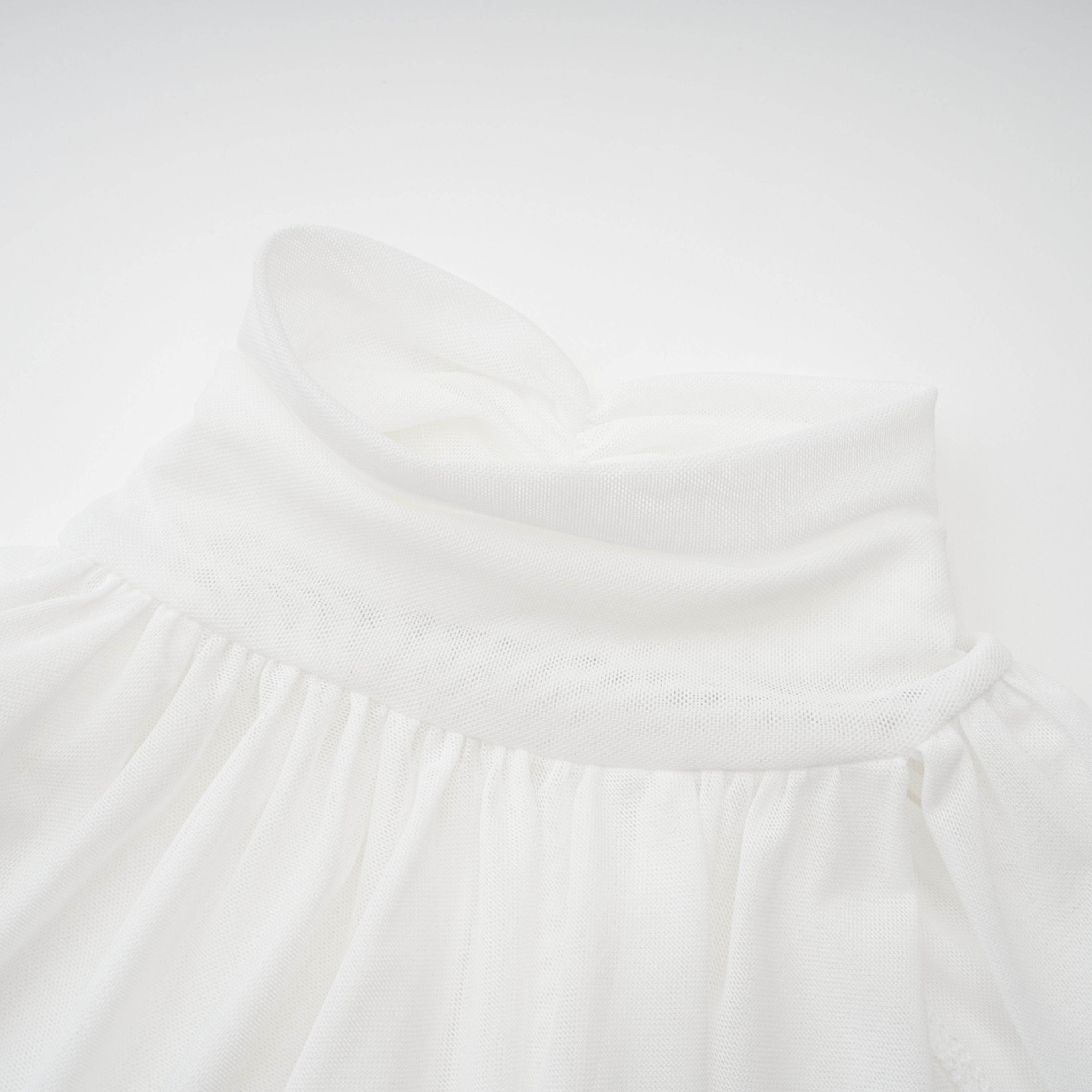 Giuseppina White High Neck Cut-Out Top & Skirt Set