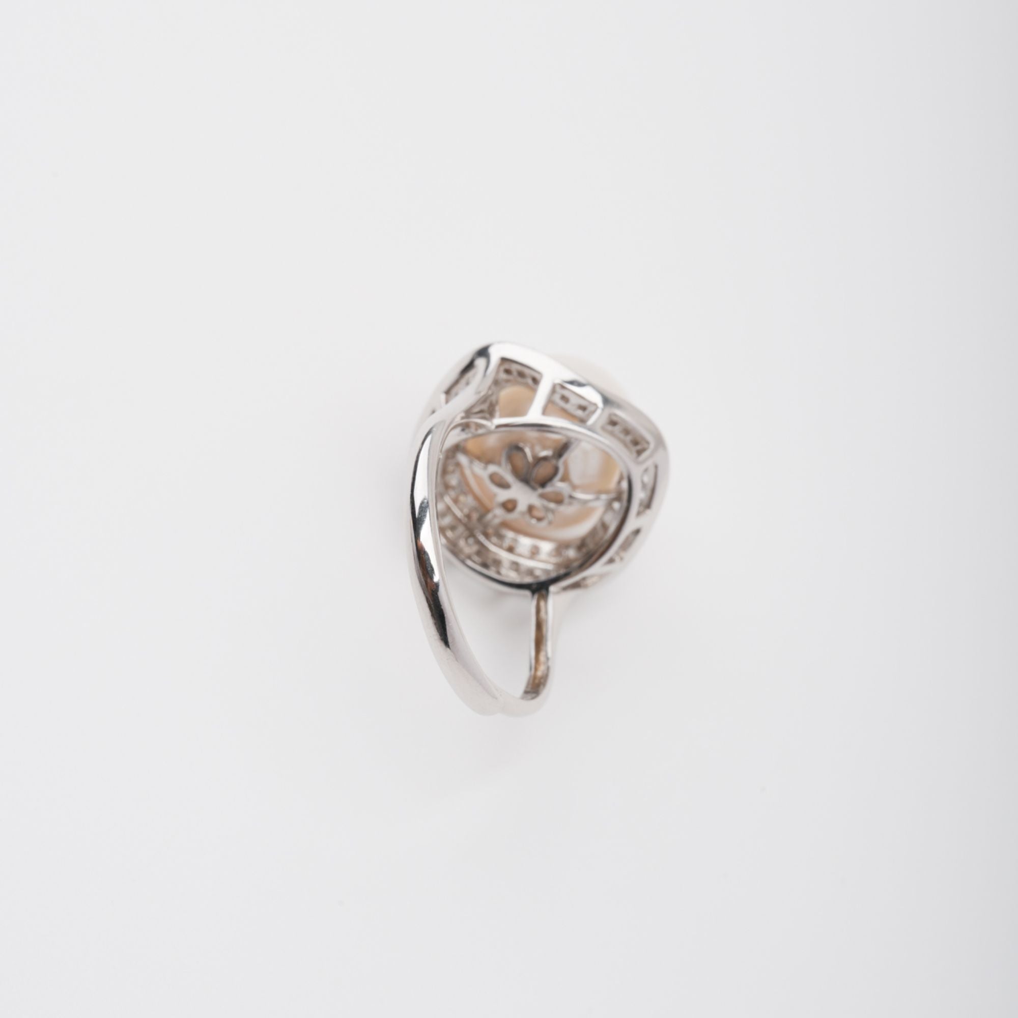 خاتم هورتنس من الفضة الإسترلينية قابل للتعديل مرصع باللؤلؤ