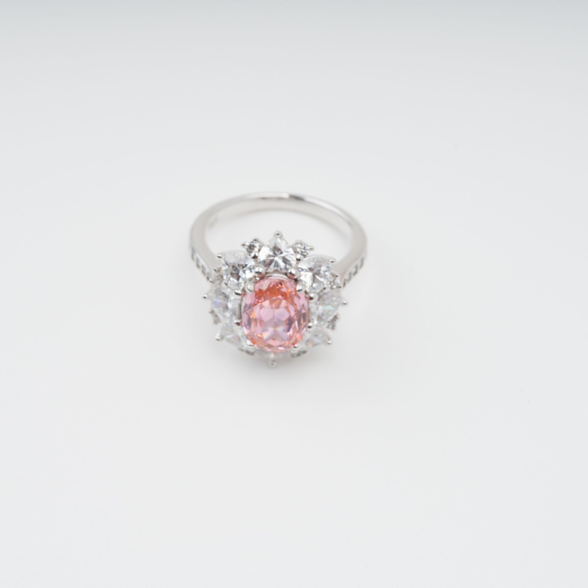 Joséphine Pink Pavé-Set Zirkon Edelstein Sterling Silber Ring