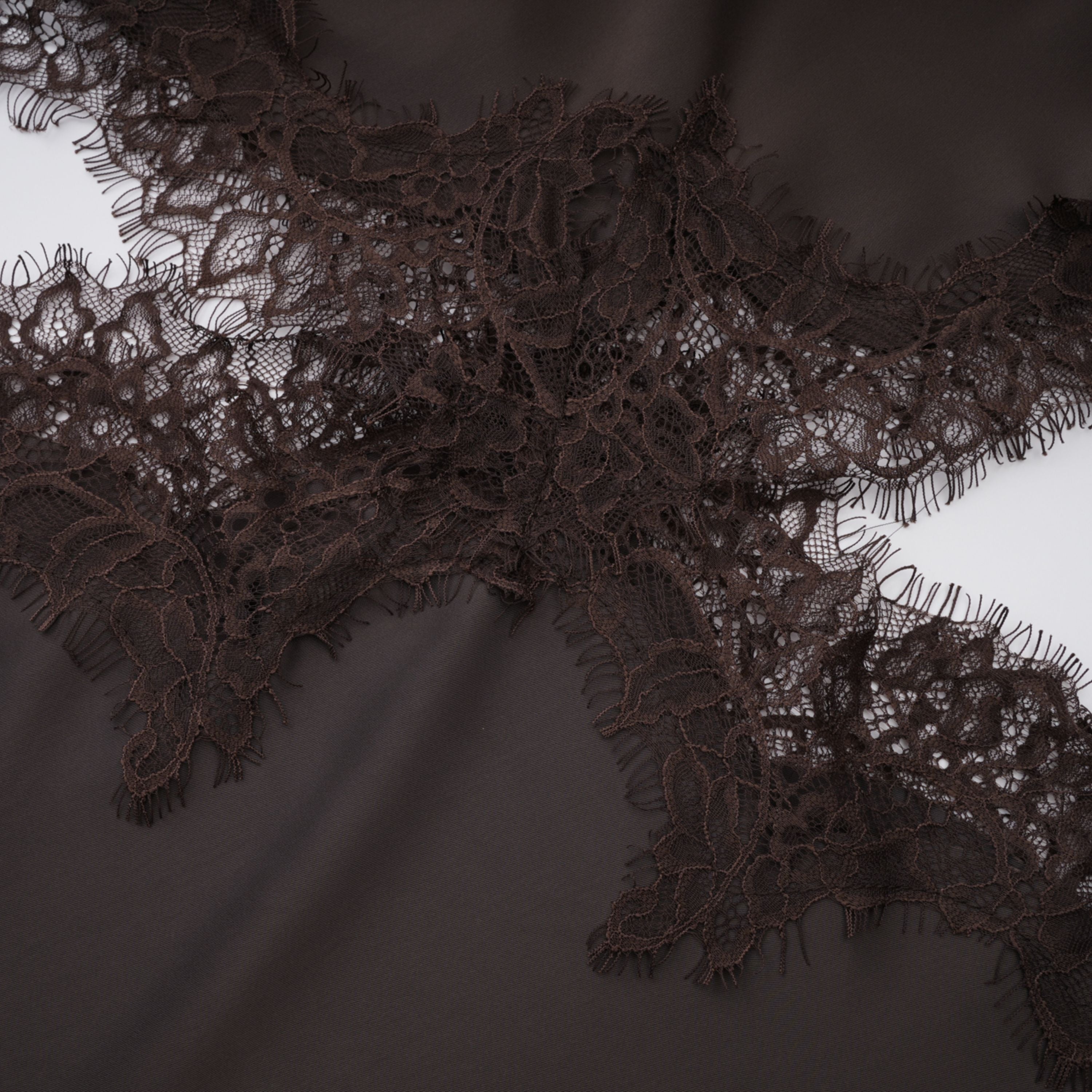 Henrik Brown Lace Trim Dress