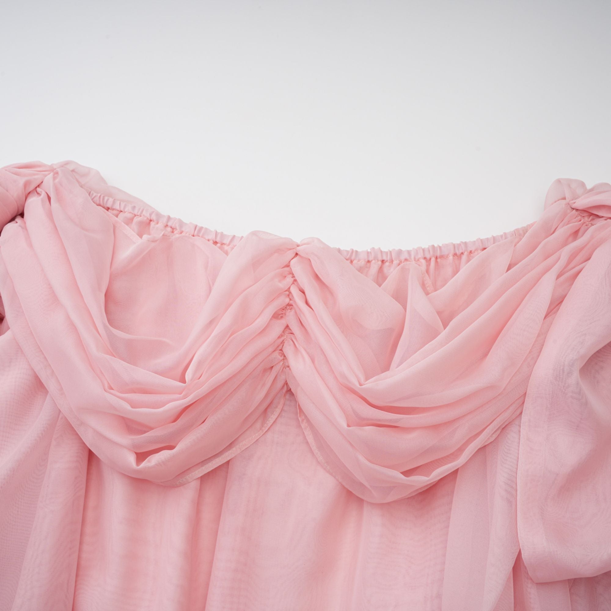 Avril pink bow draped slip mini dress