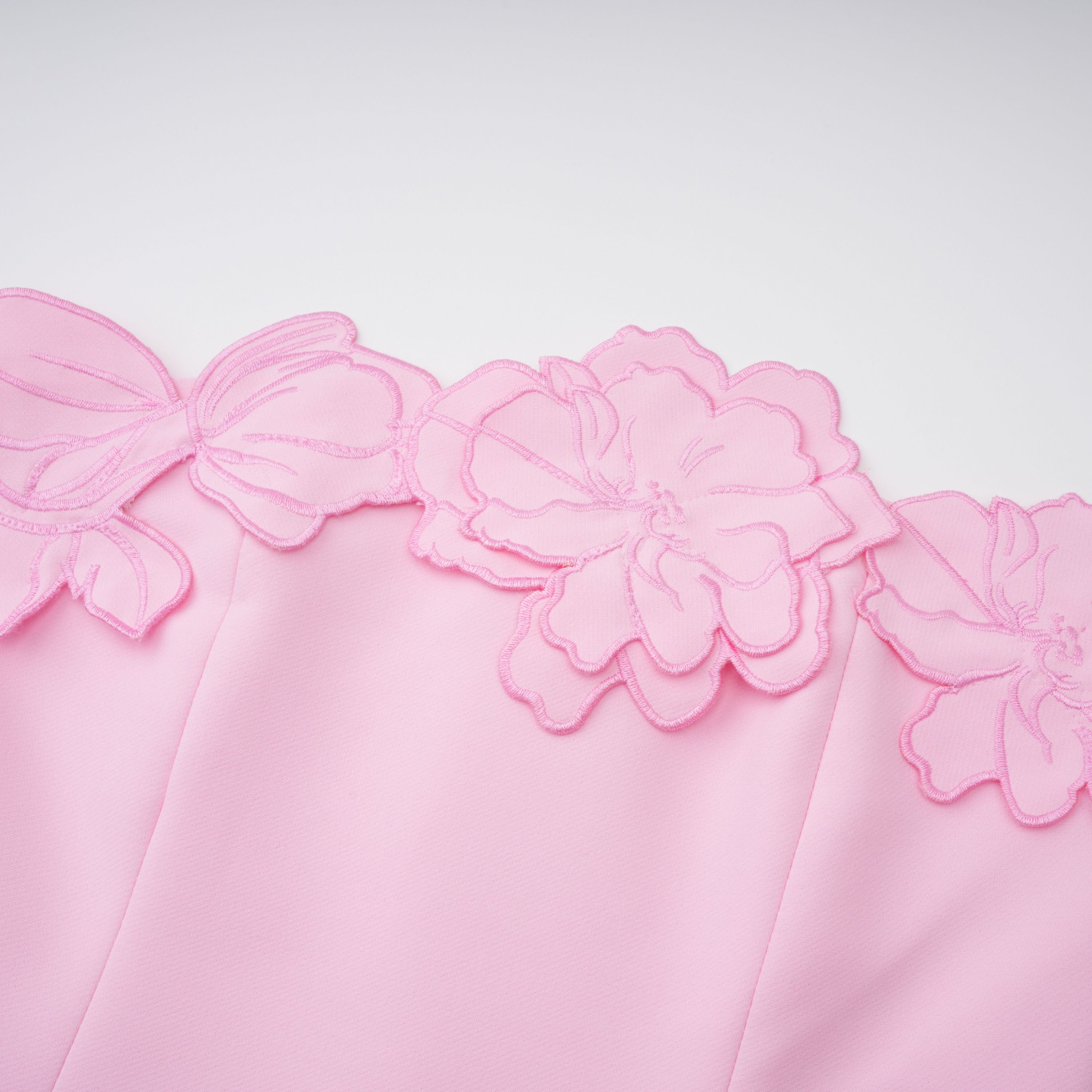 Inga Pink Strapless Floral Embroidered Maxi Dress