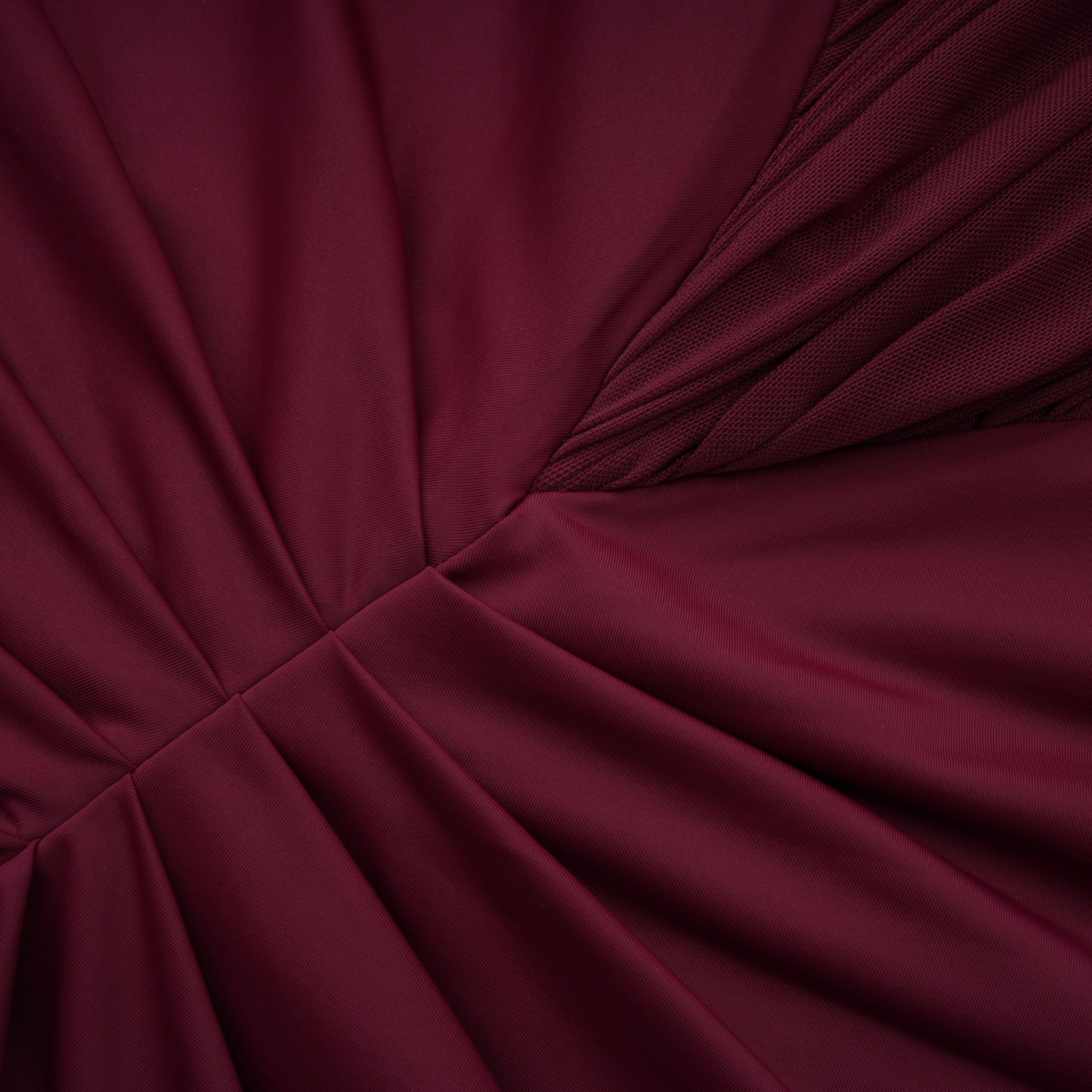 Eléa Red Cold Shoulder Draped Maxi Dress