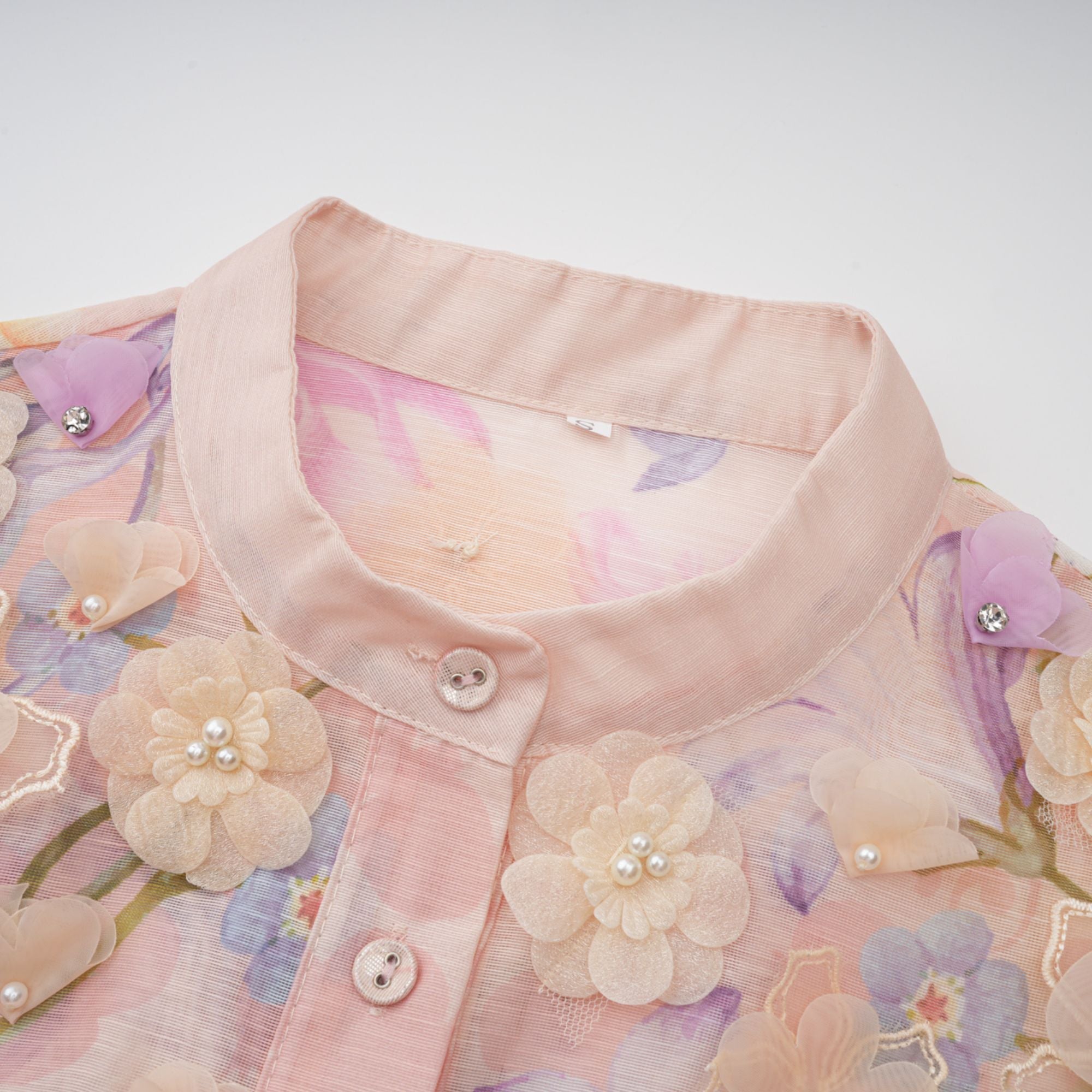 فستان دلفين ماكسي بطبعة زهور وردية