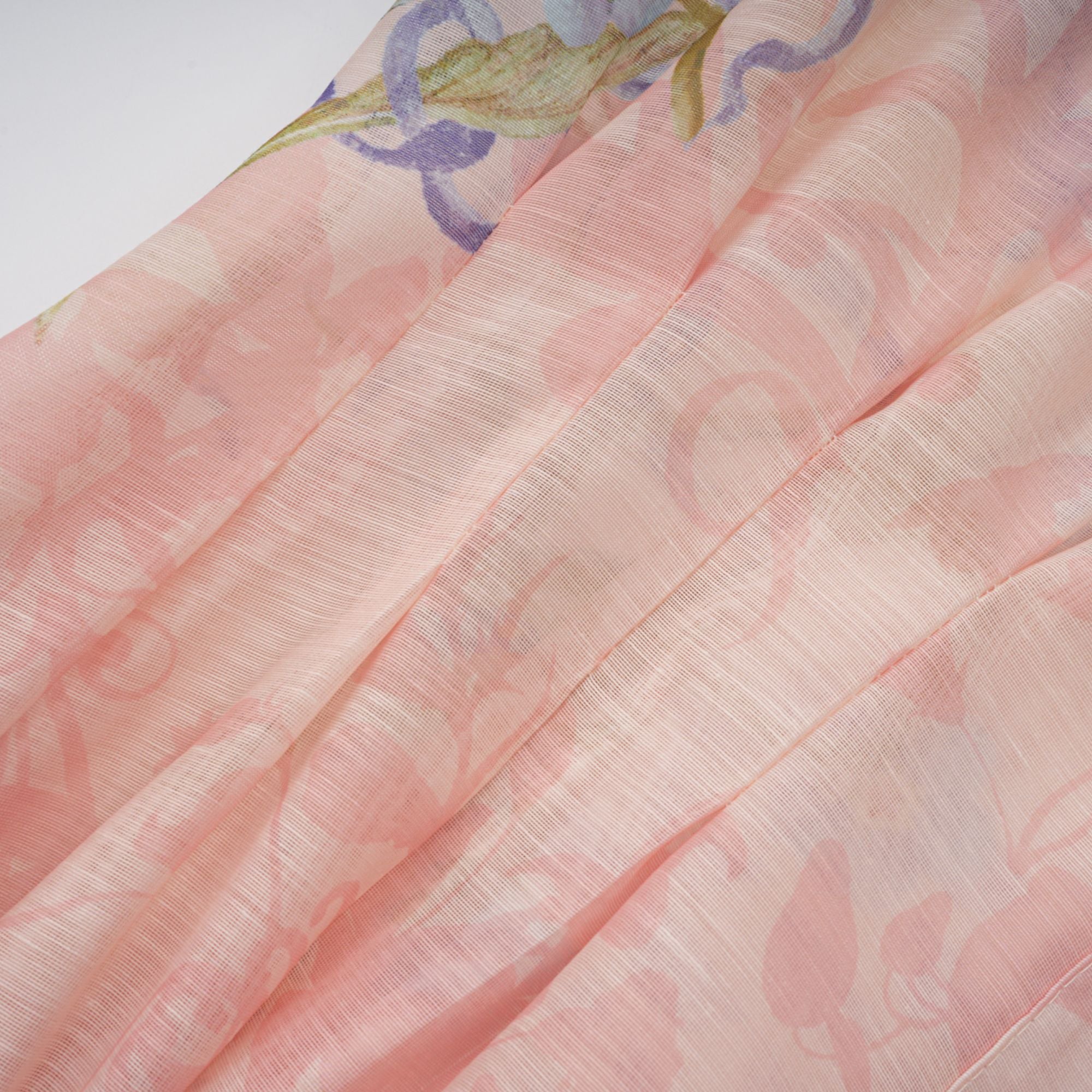 فستان دلفين ماكسي بطبعة زهور وردية