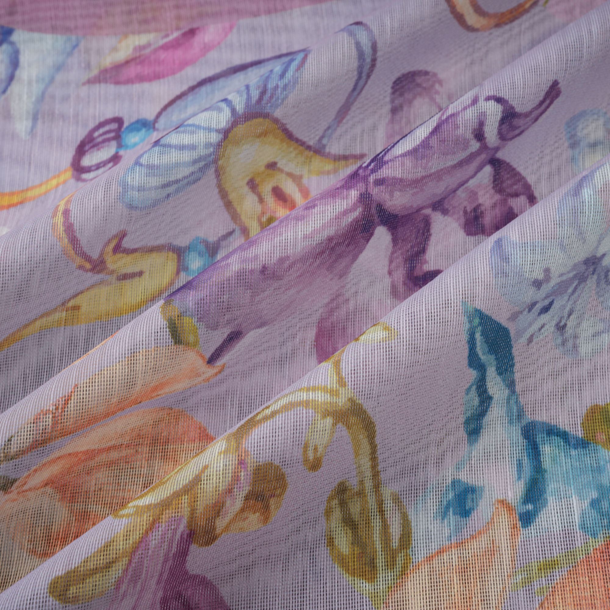 فستان دلفين ماكسي بطبعة زهور وردية