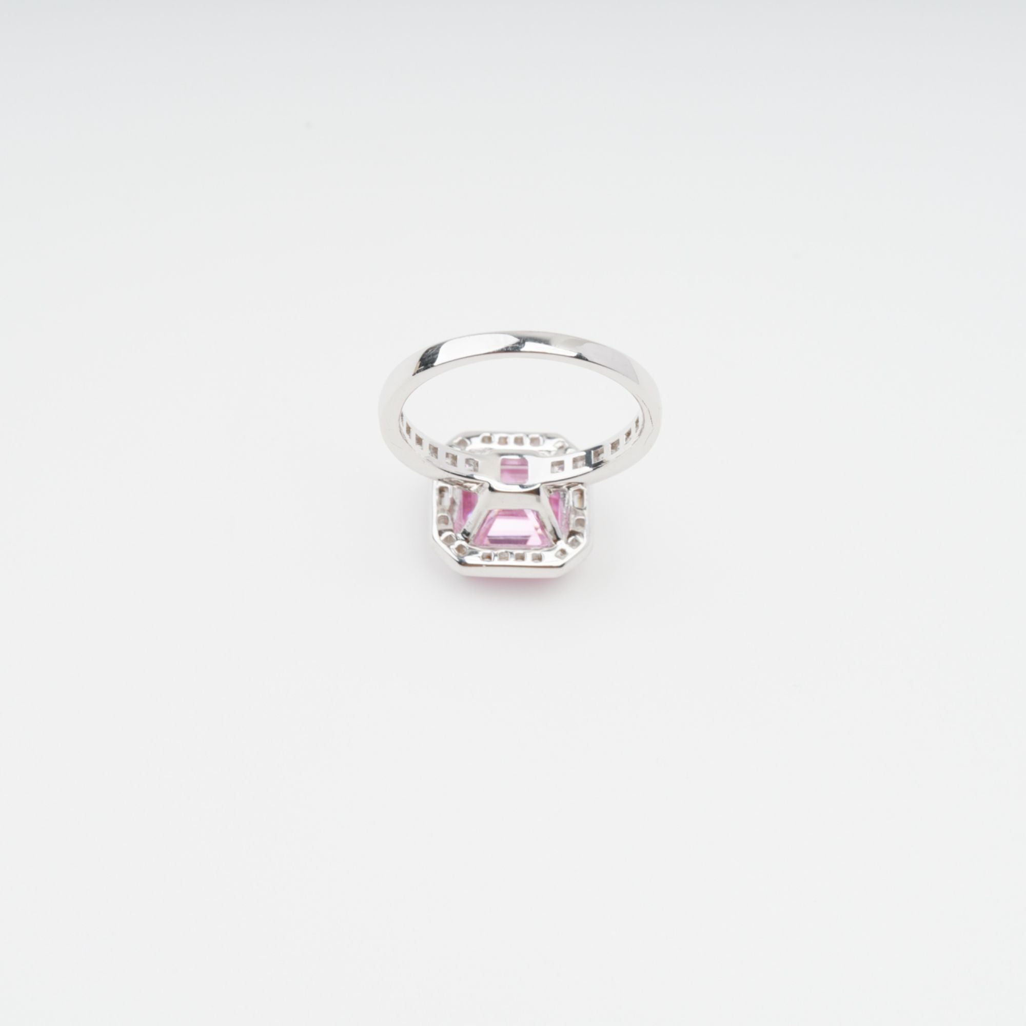 Hélène Pink Emerald Cut Zircon Gemstone Sterling Silver Ring