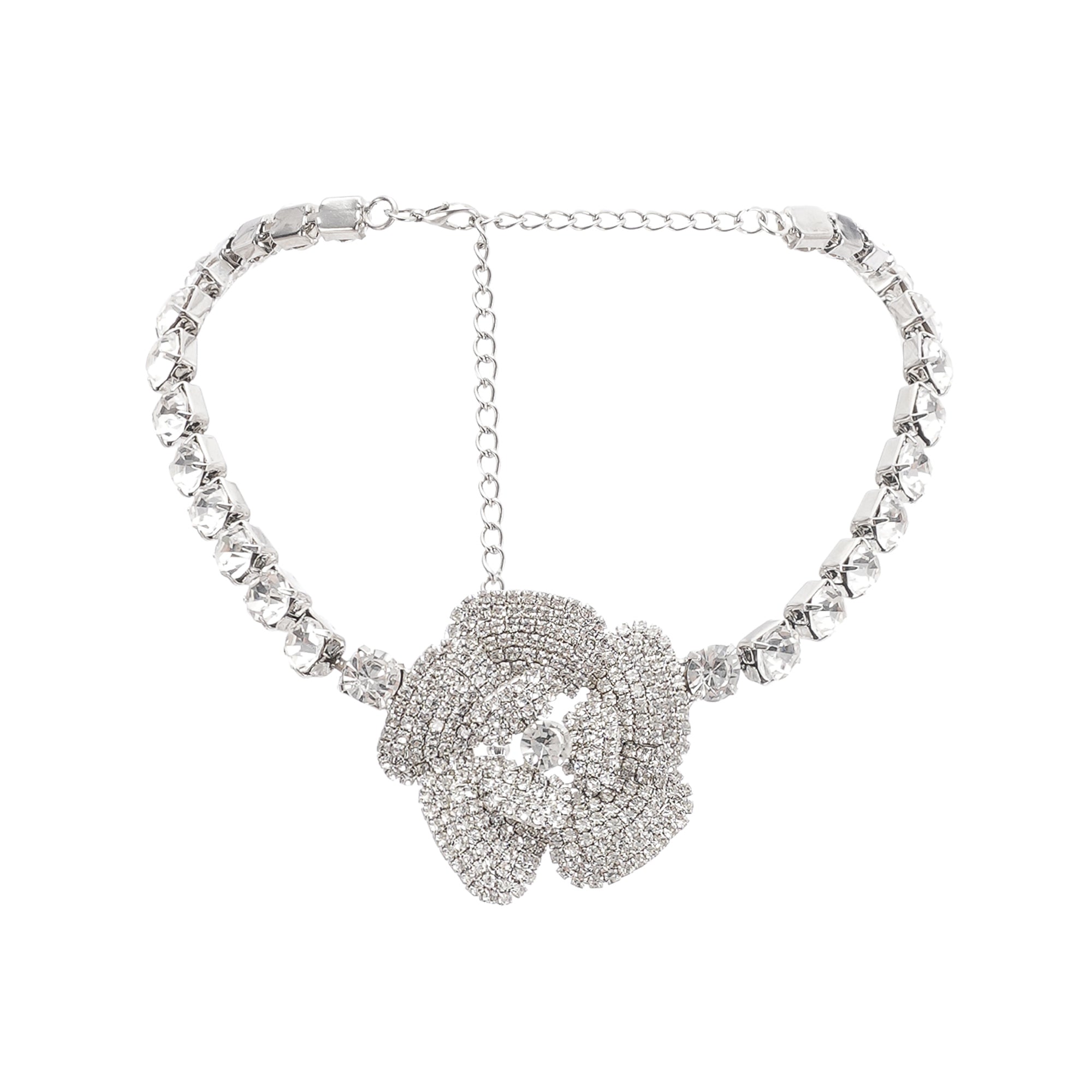 Aimée crystal-embellished faux-flower necklace