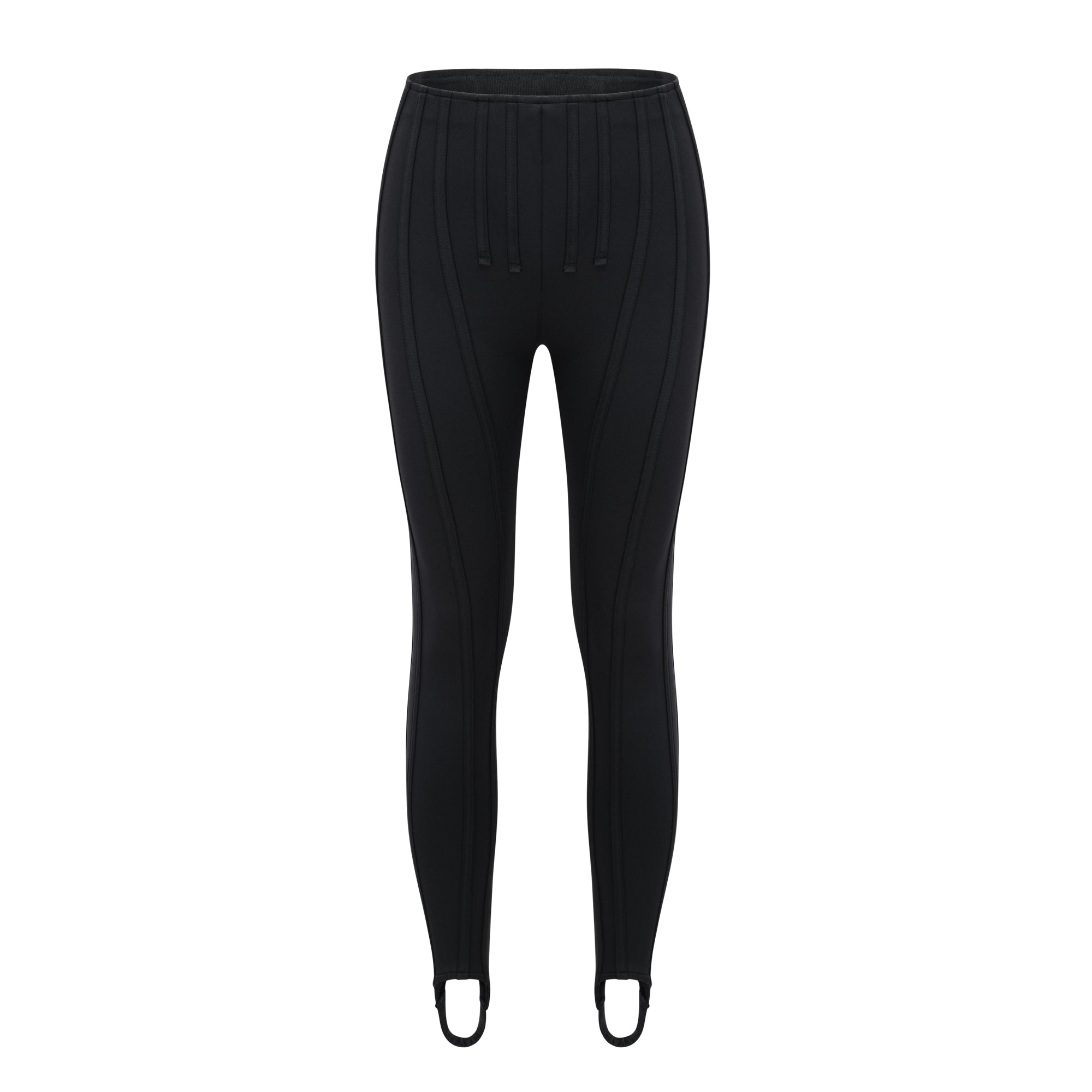 Cordelia Black Decorative Stitching Leggings