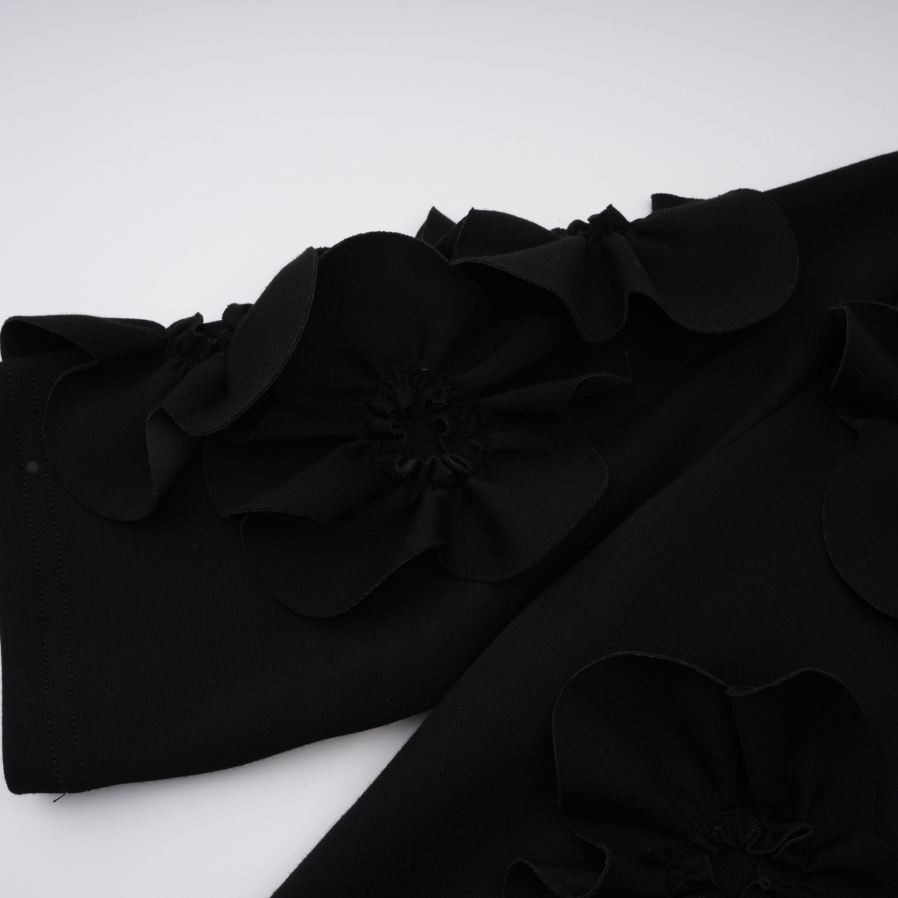 Isidora Black Bowknot Floral Appliqué Maxi Dress