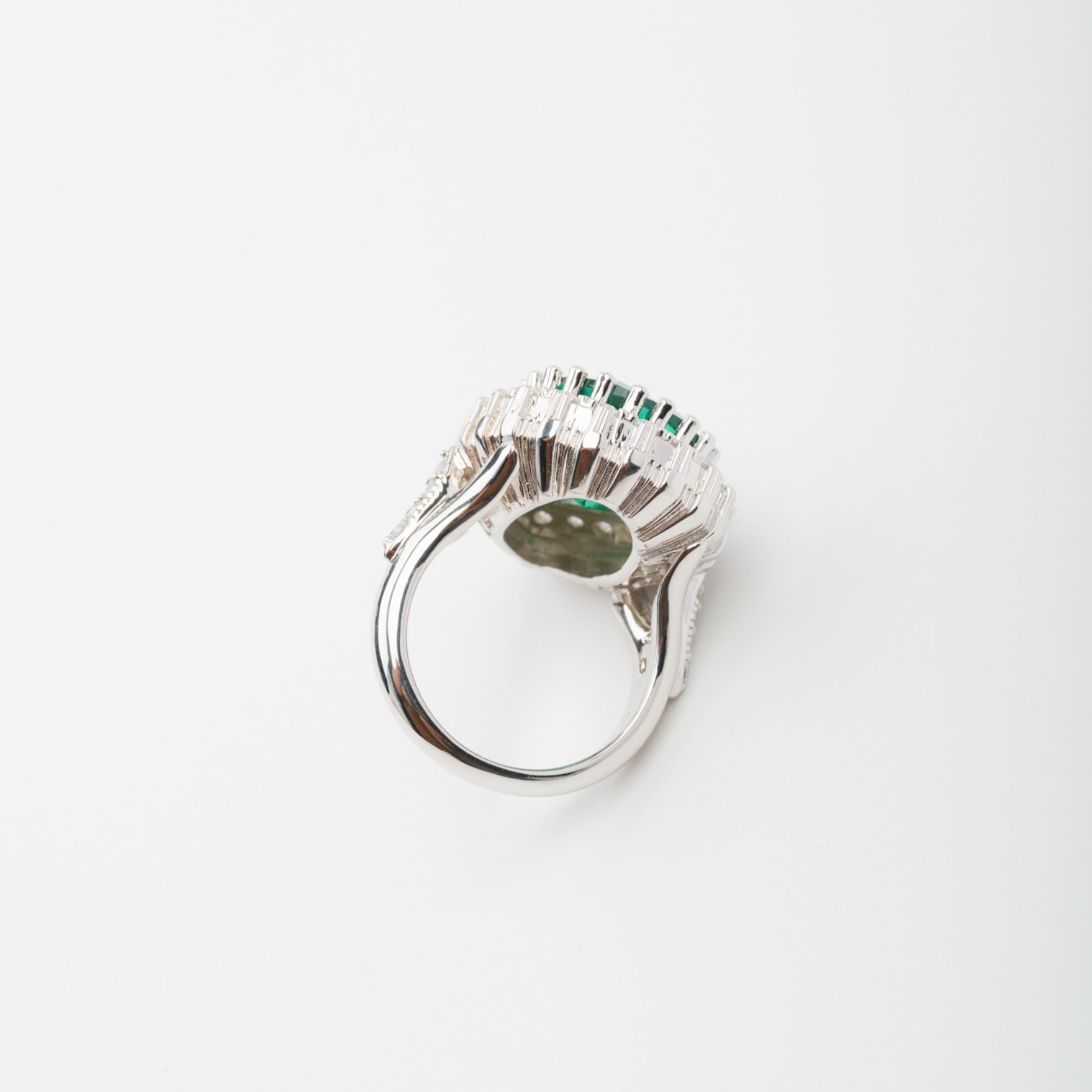 Lumière Green Pear Cut Gemstone Sterling Silver Ring