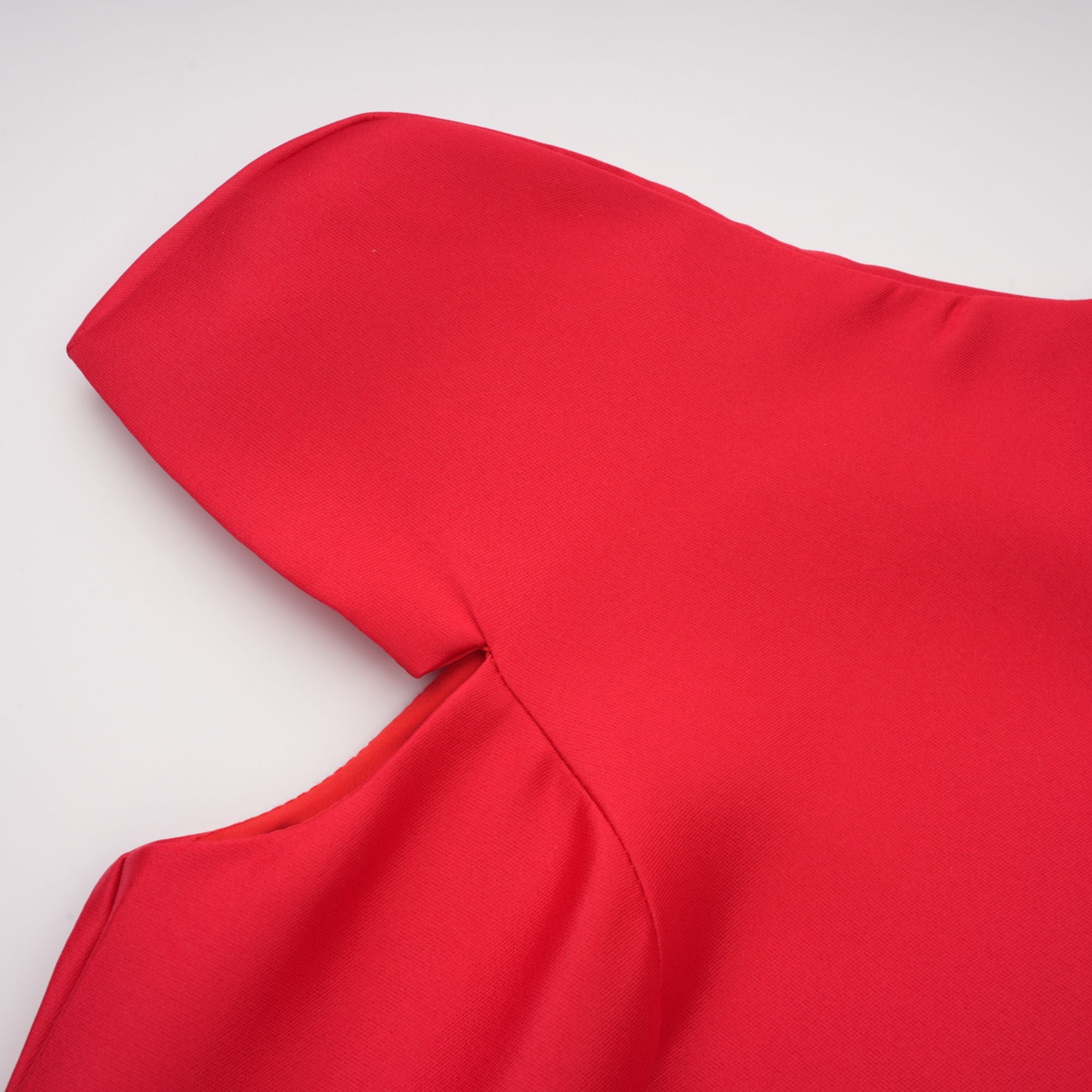 Aventin Red Godet Design Midi Dress