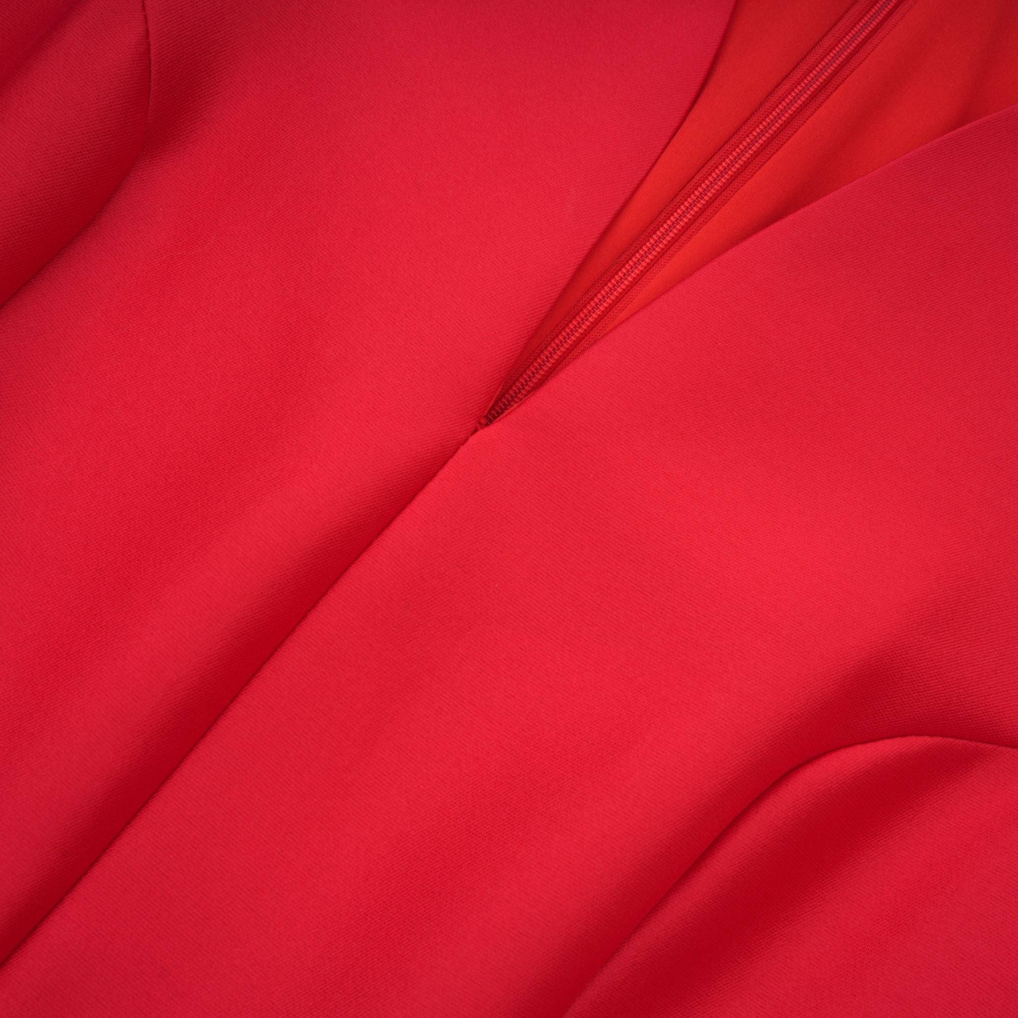 Aventin Red Godet Design Midi Dress