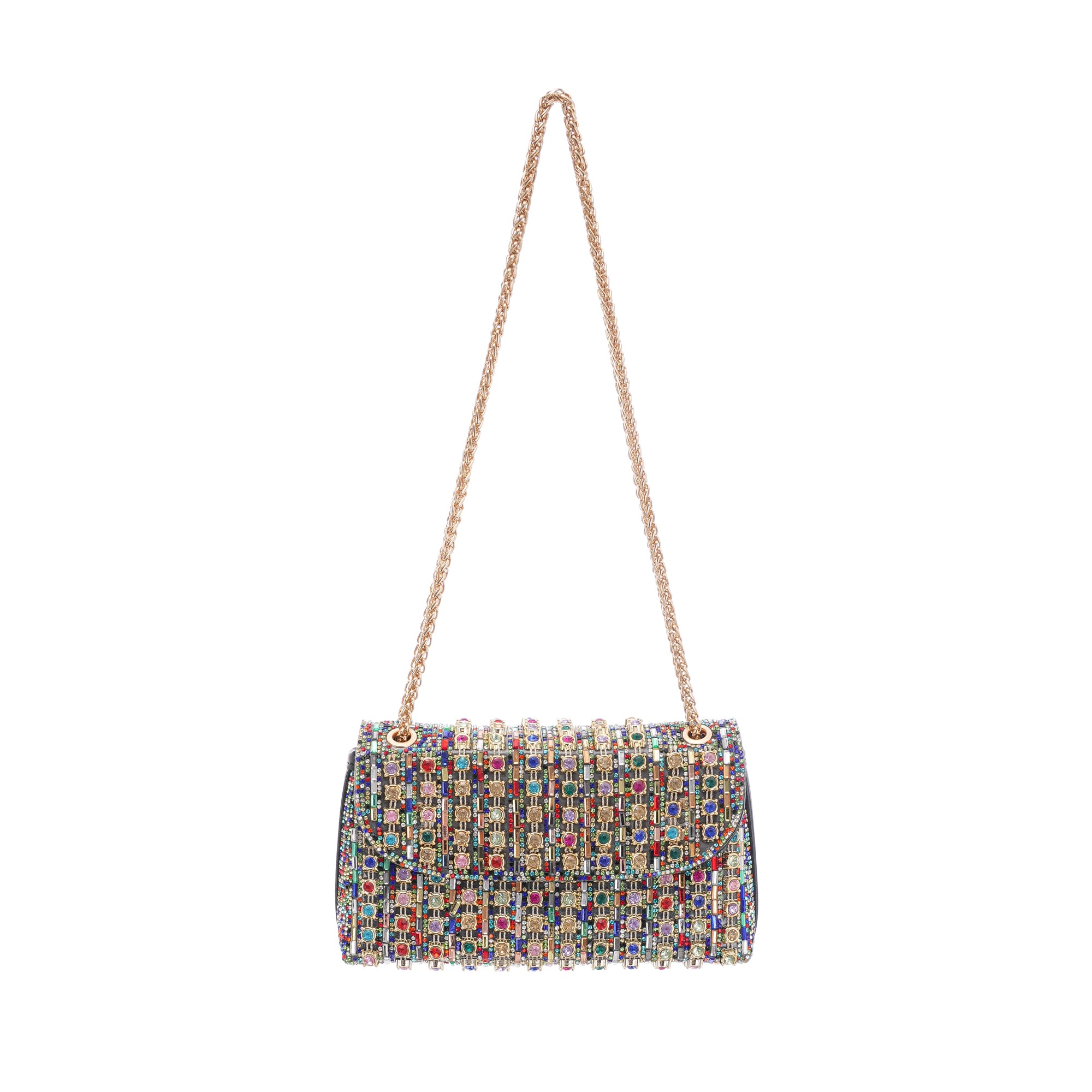 Jade crystal-embellished shoulder bag