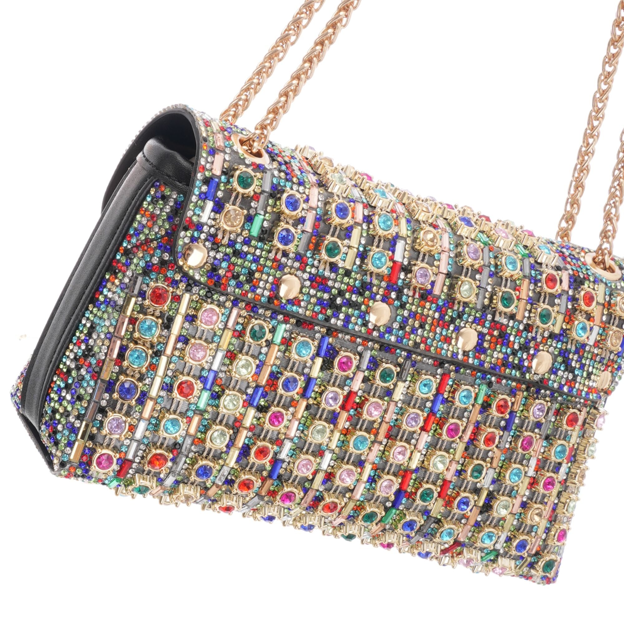 Jade crystal-embellished shoulder bag