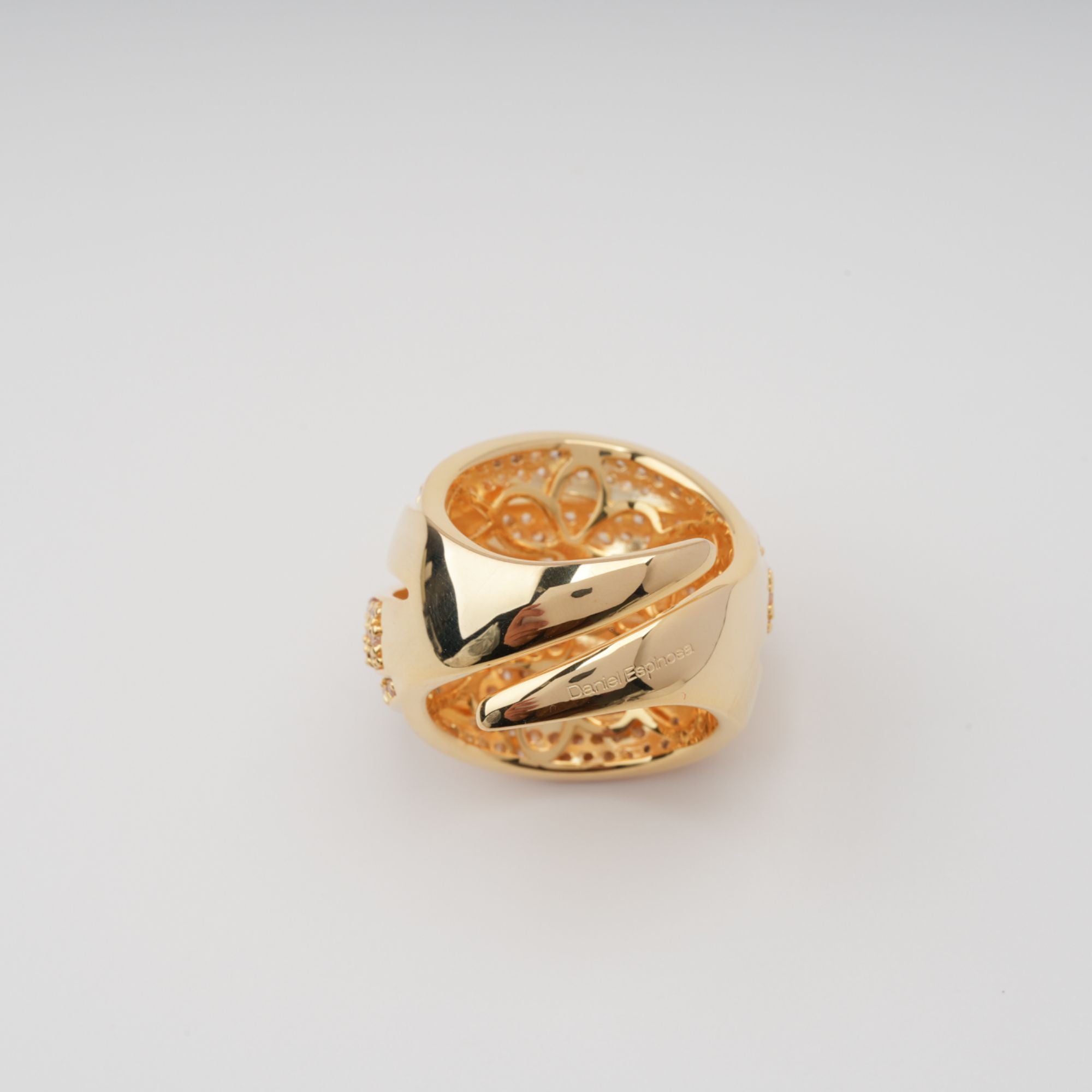 خاتم إنجم الذهبي متعدد الأشرطة قابل للتعديل من الفضة