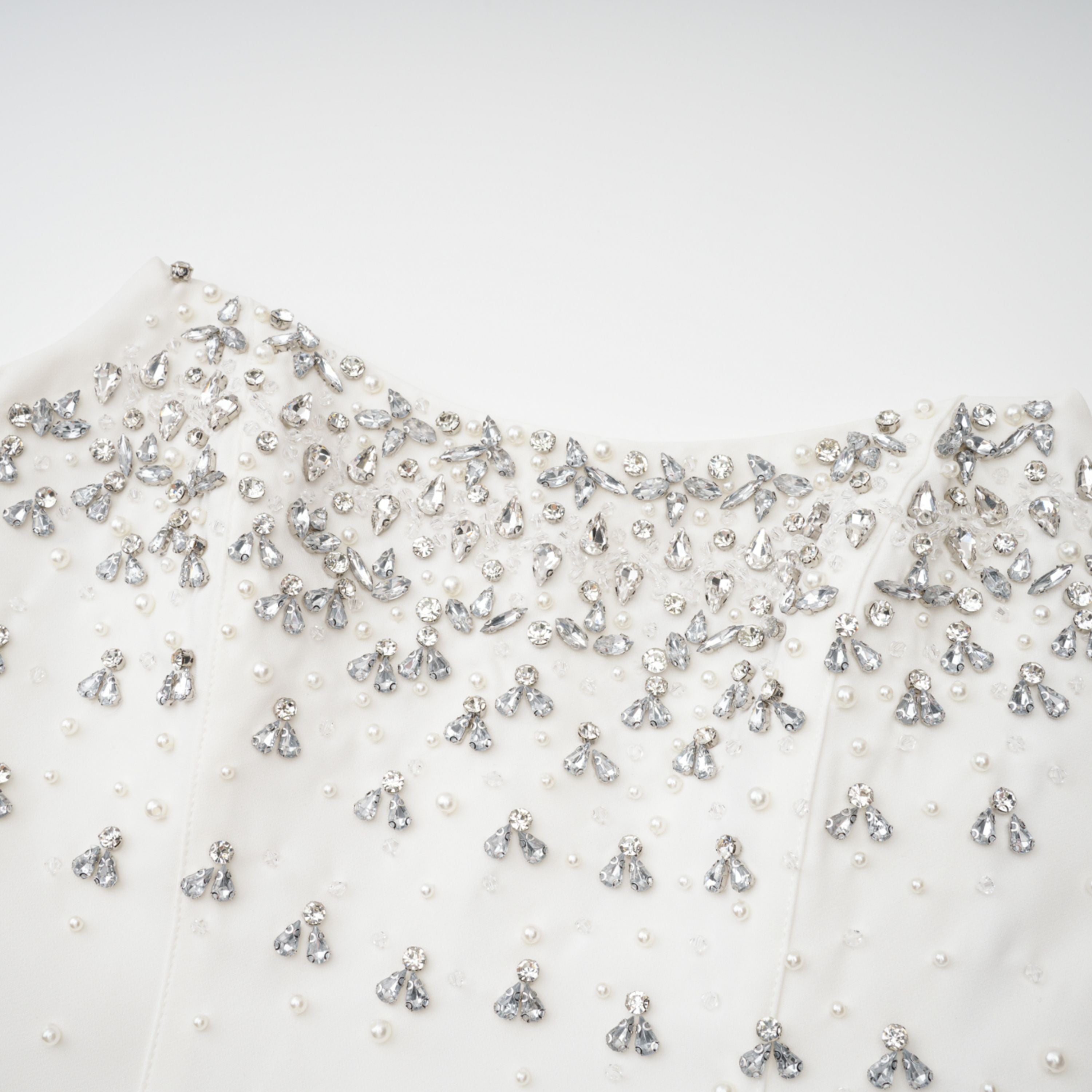 Melisande White Embellished Dress & Skirt Set