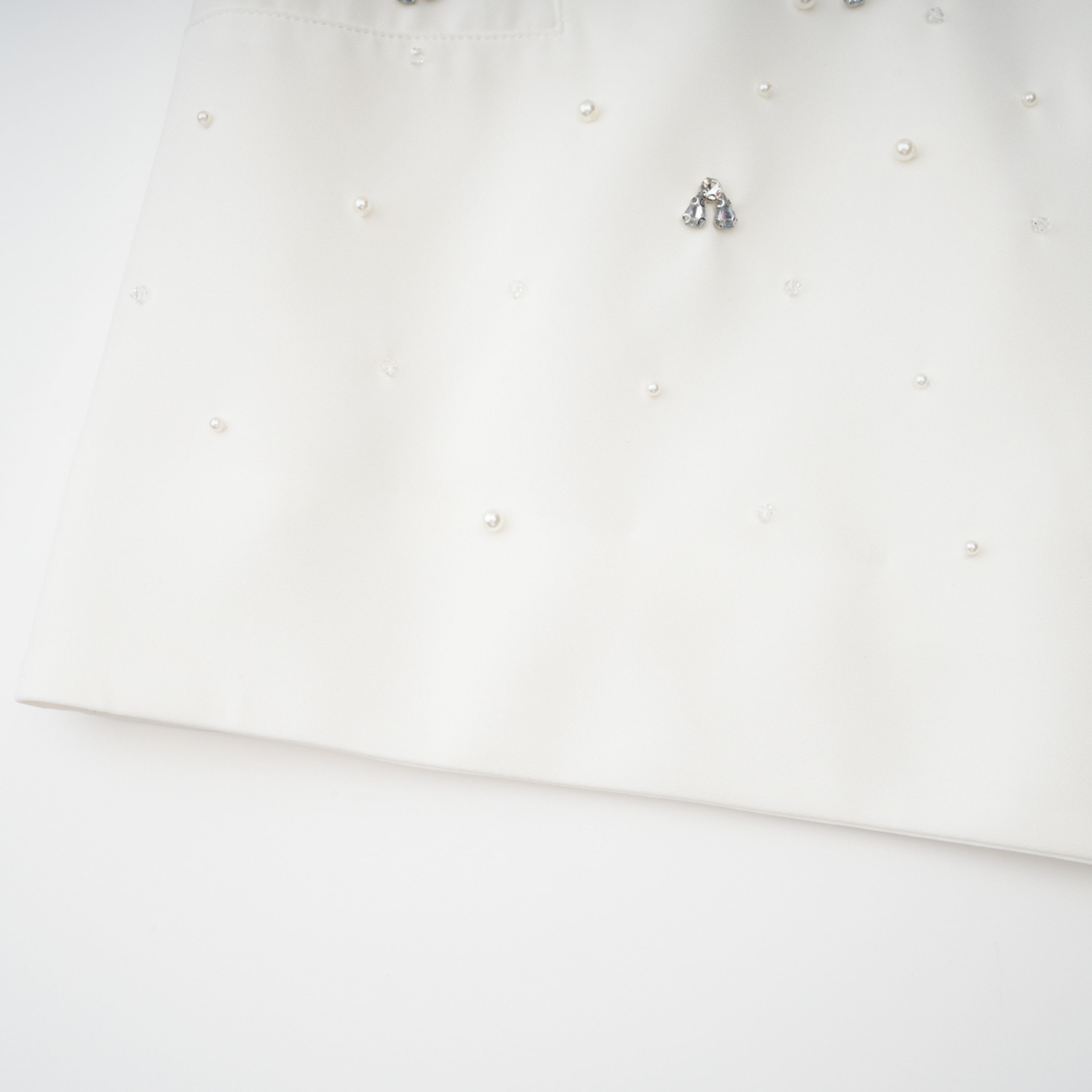 Melisande White Embellished Dress & Skirt Set