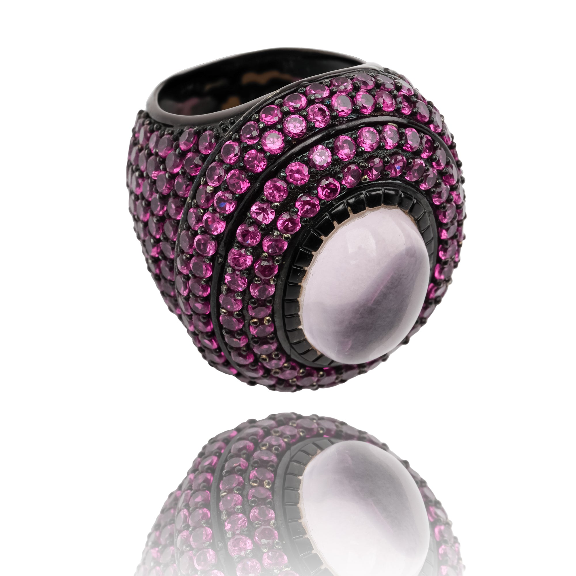 Orbite Rosa Oval Quarz Edelstein Ring