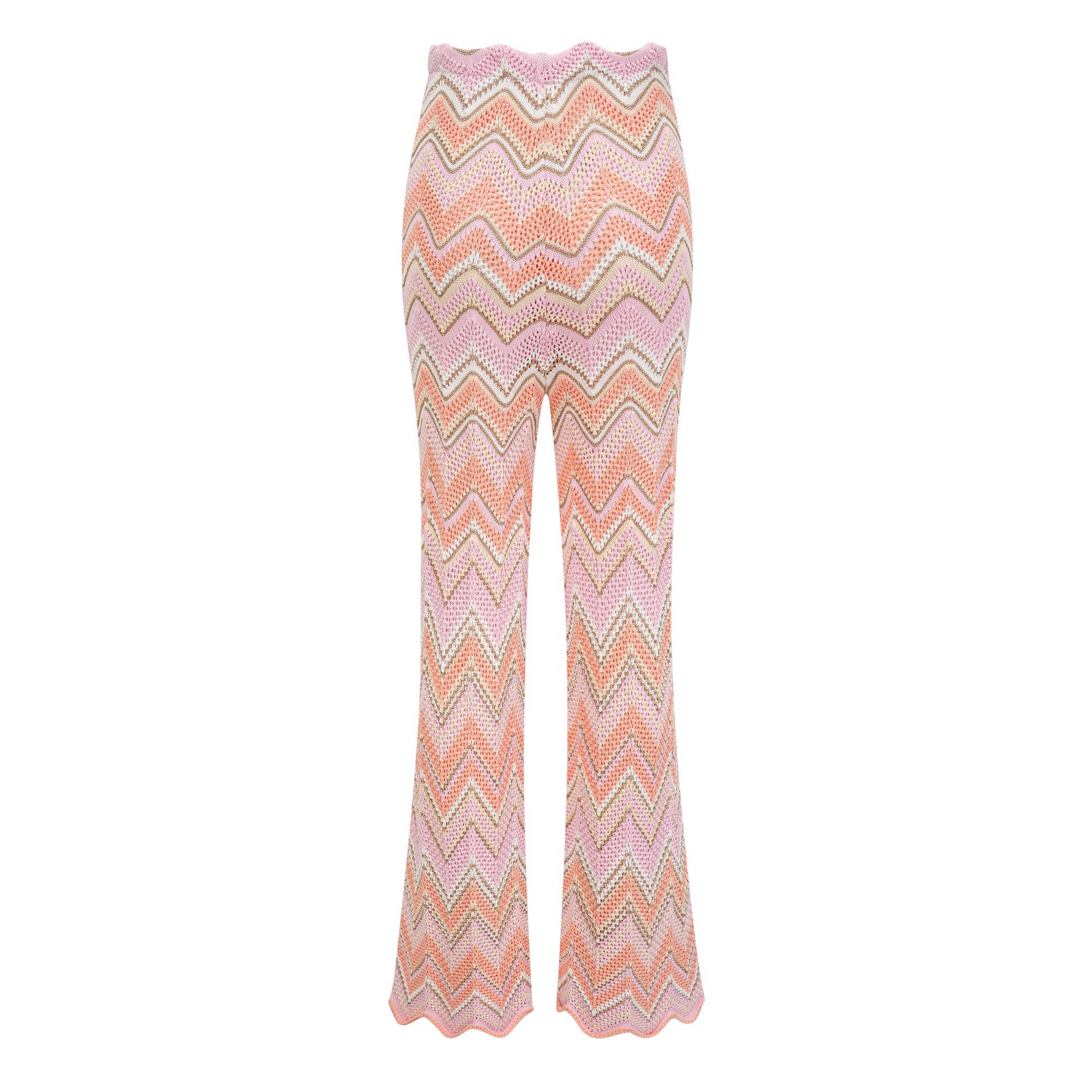 Irina Pink Zickzack Pointelle Strick Passendes Set