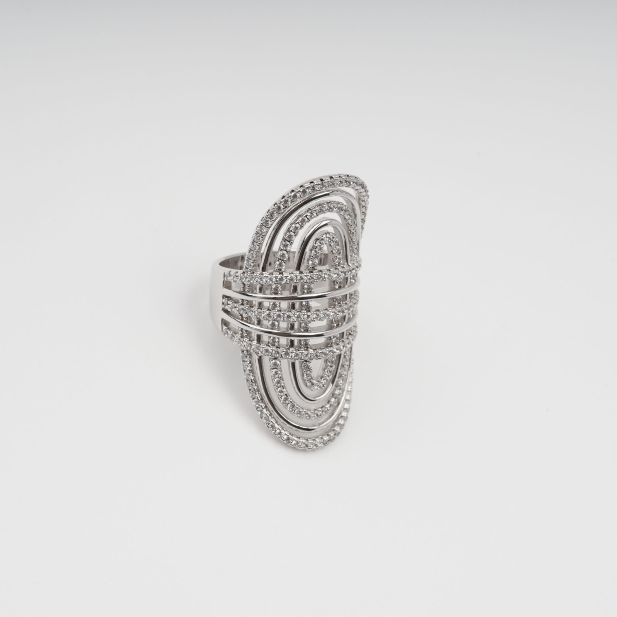 Geometrischer Mehrband-Ring aus Sterlingsilber „Médaille“